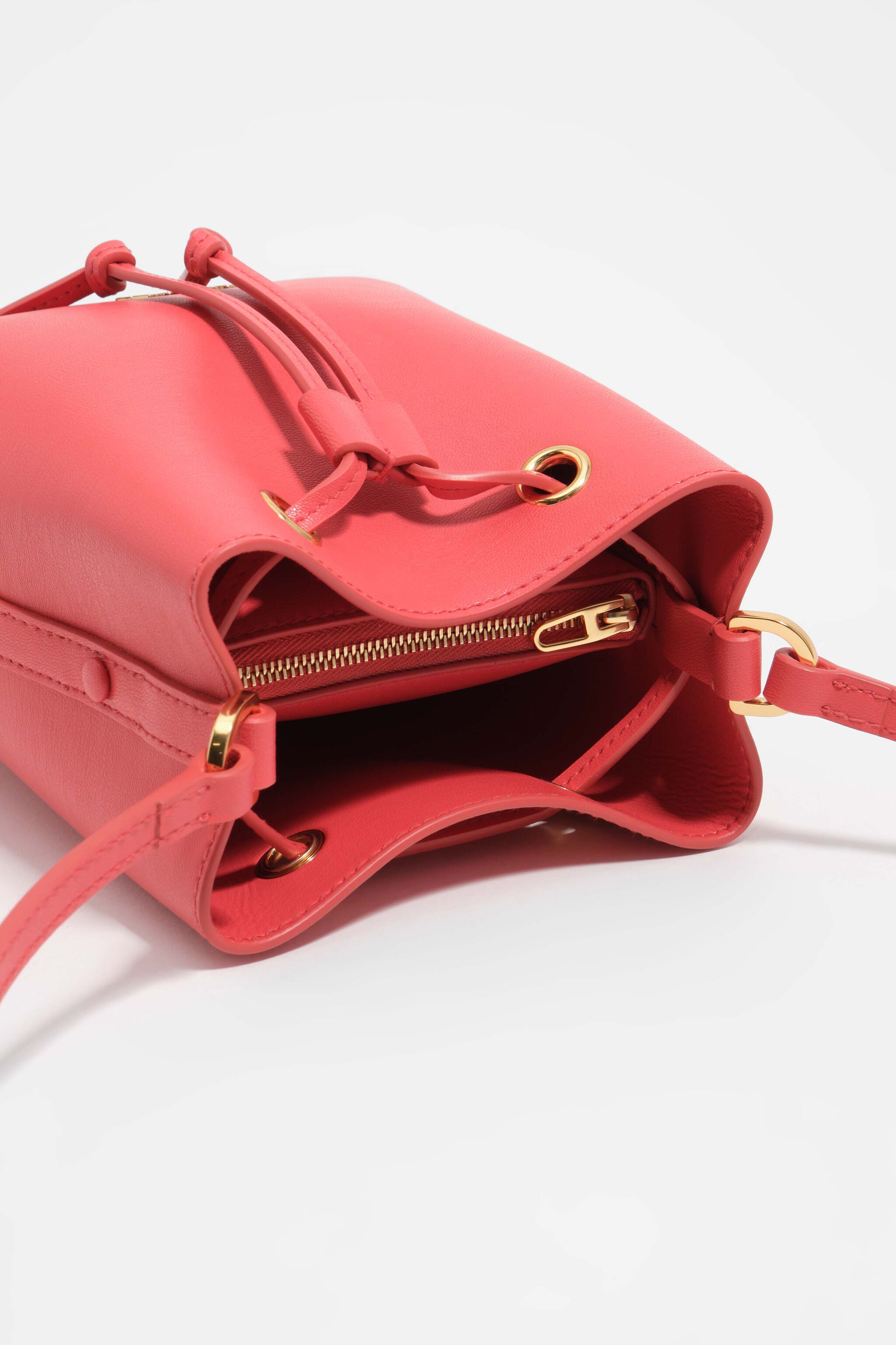 Poppy rot Leder-Chihuahua-Minikorb-Tasche