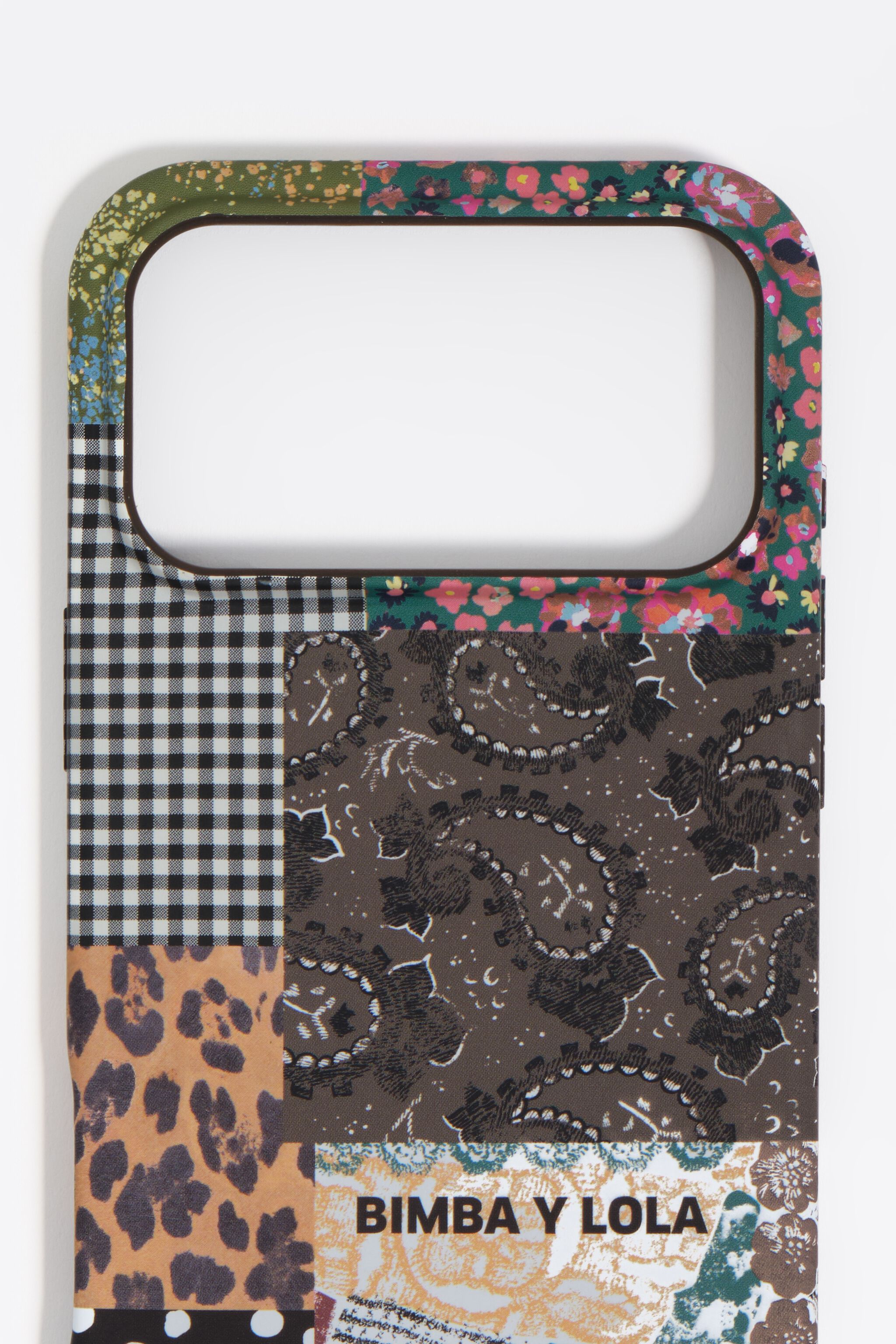 Patchwork-Handyhülle aus Polyurethan für iPhone 17 Pro Max