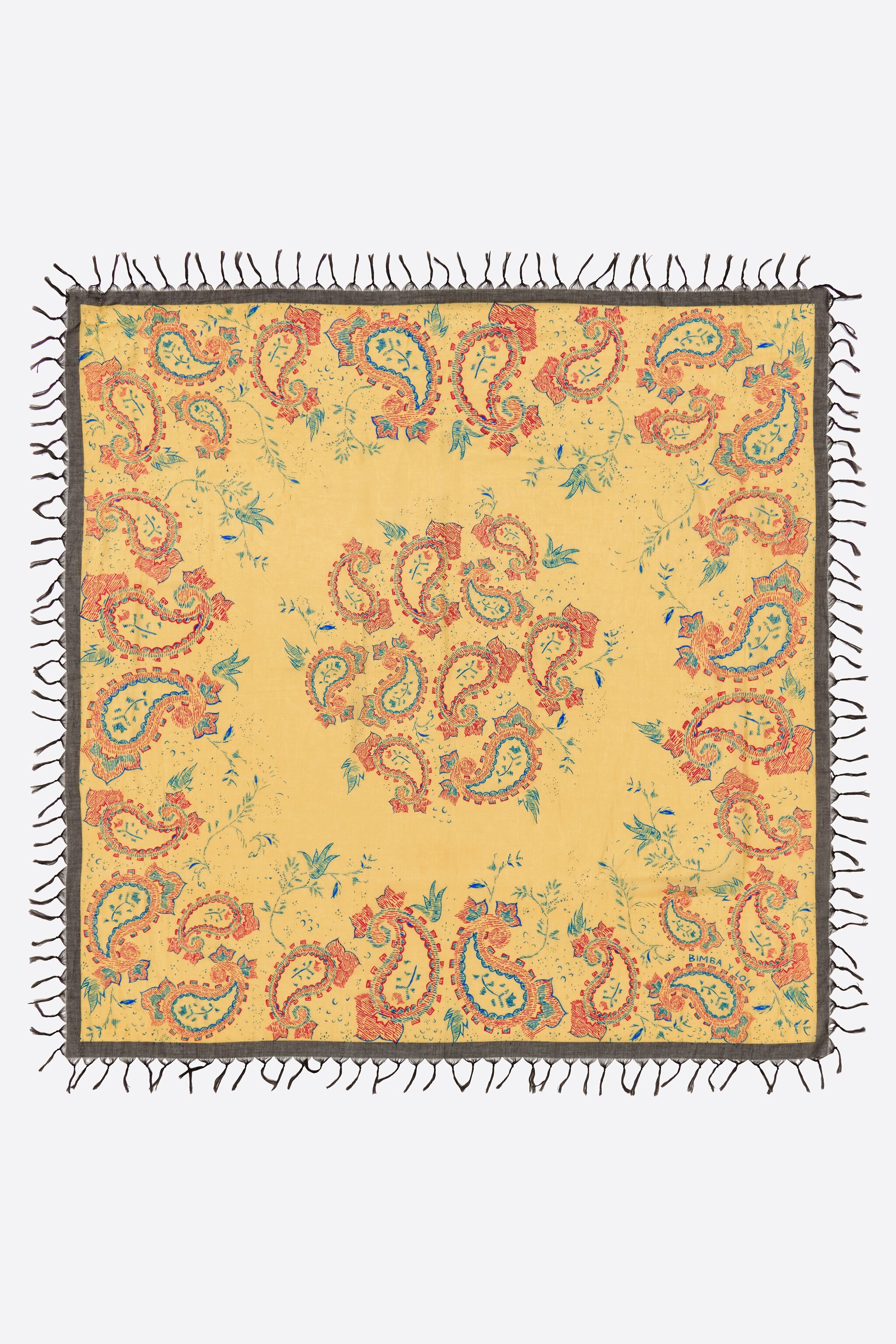 Leuchtendes orangefarbenes Paisley-Schal
