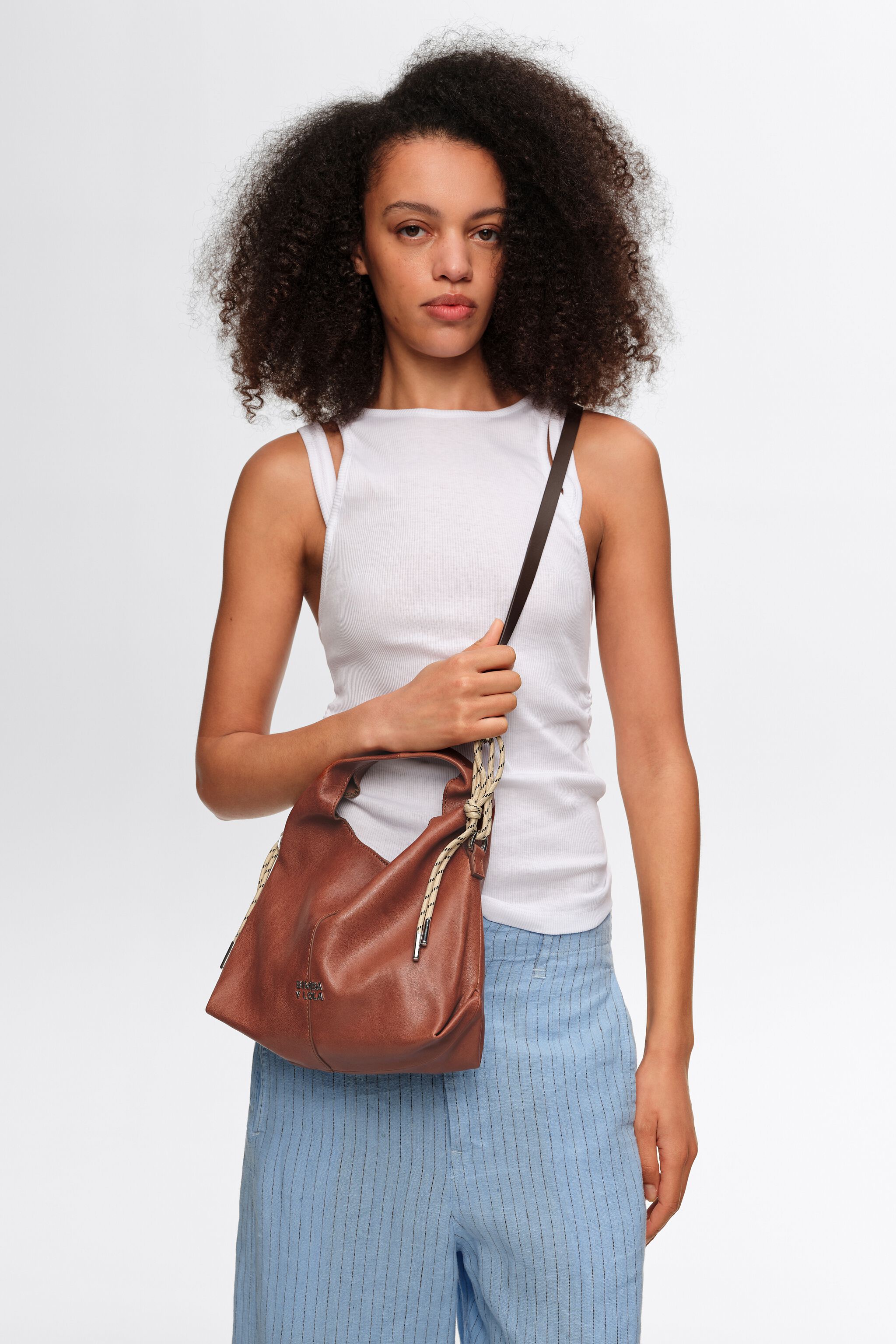 Kleine dunkelbraune Leder-Papier-Crossbody-Tasche