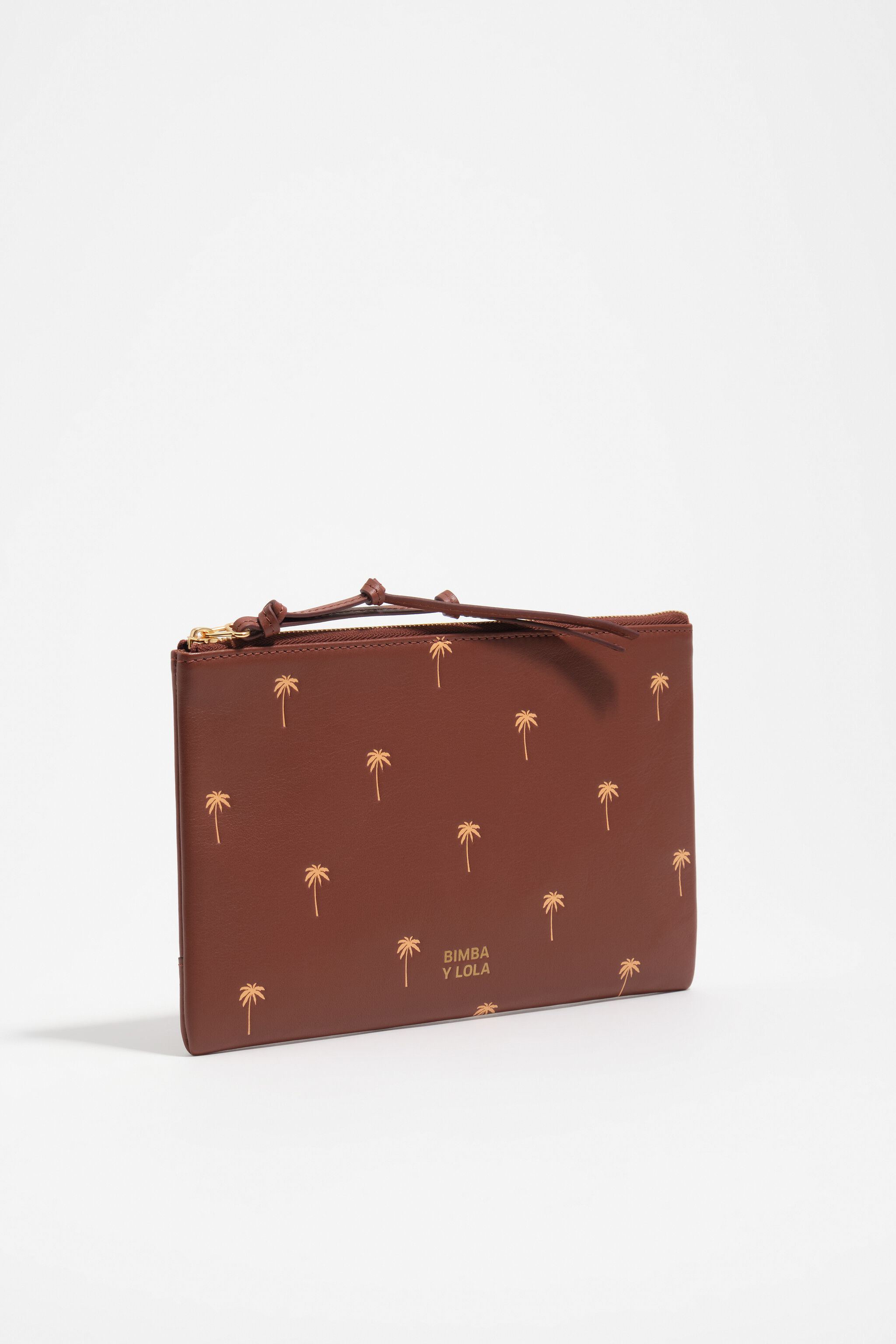 Große Walnussleder-Palms-Handtasche