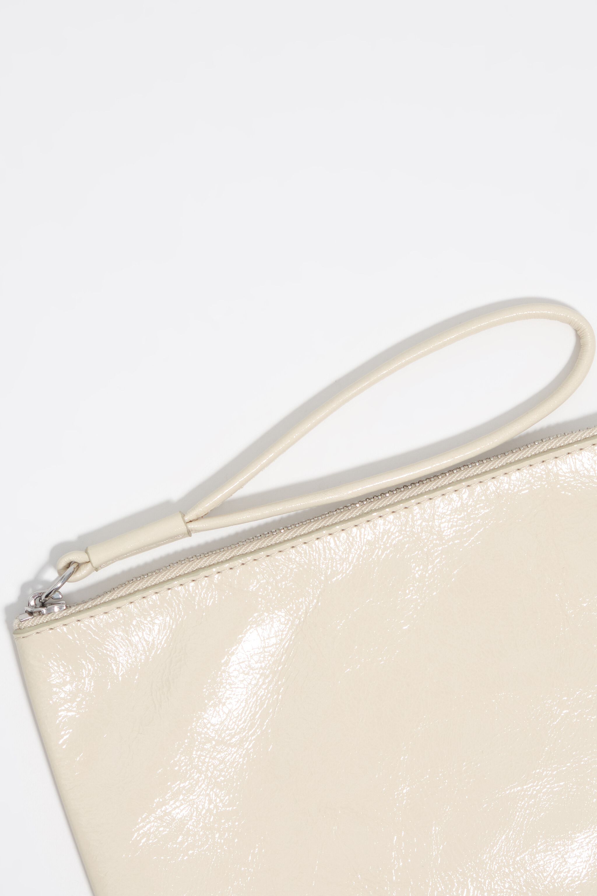 Beige mittelgroße Lederhandtasche