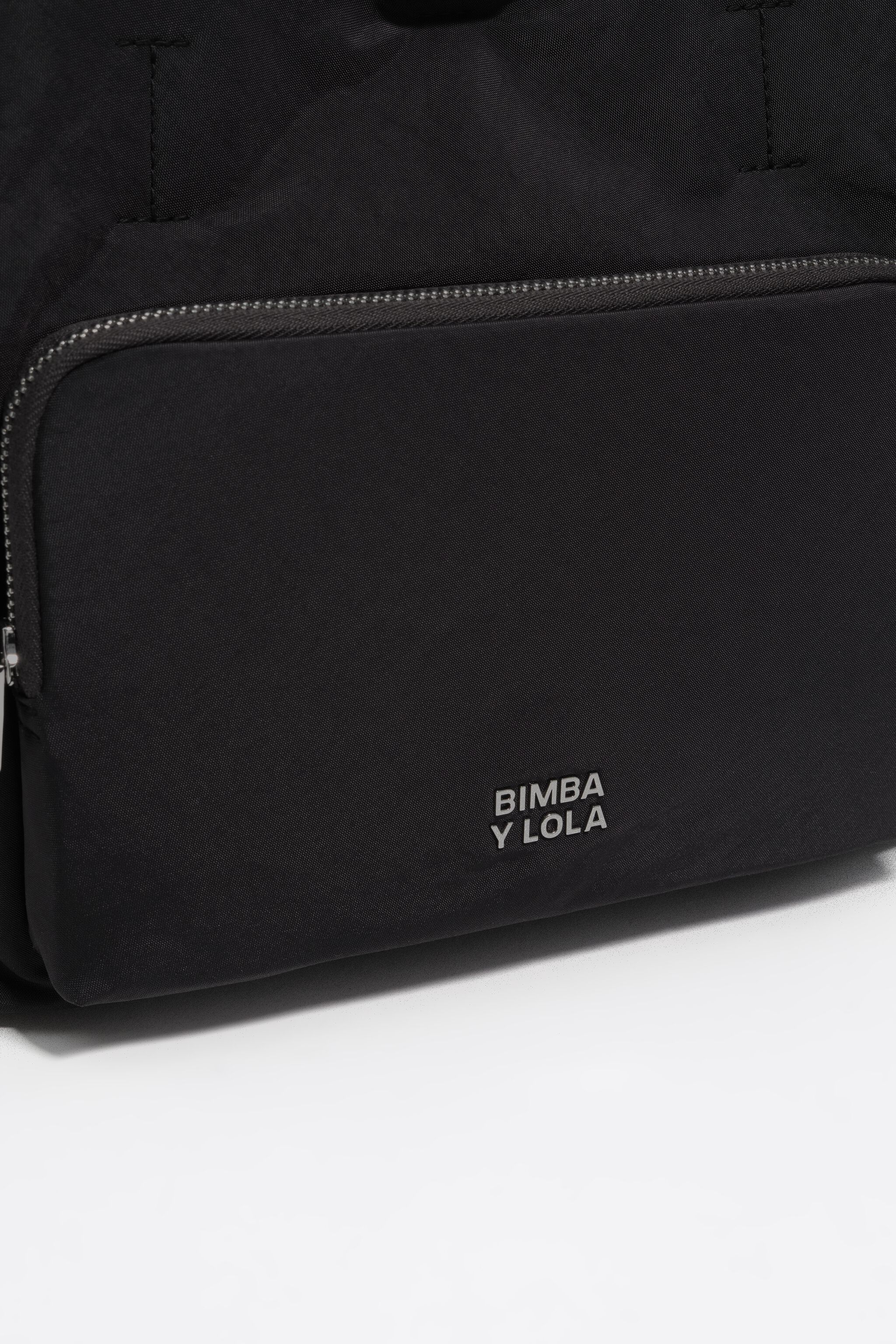 Medium graphite Nylon-Tasche mit Taschen