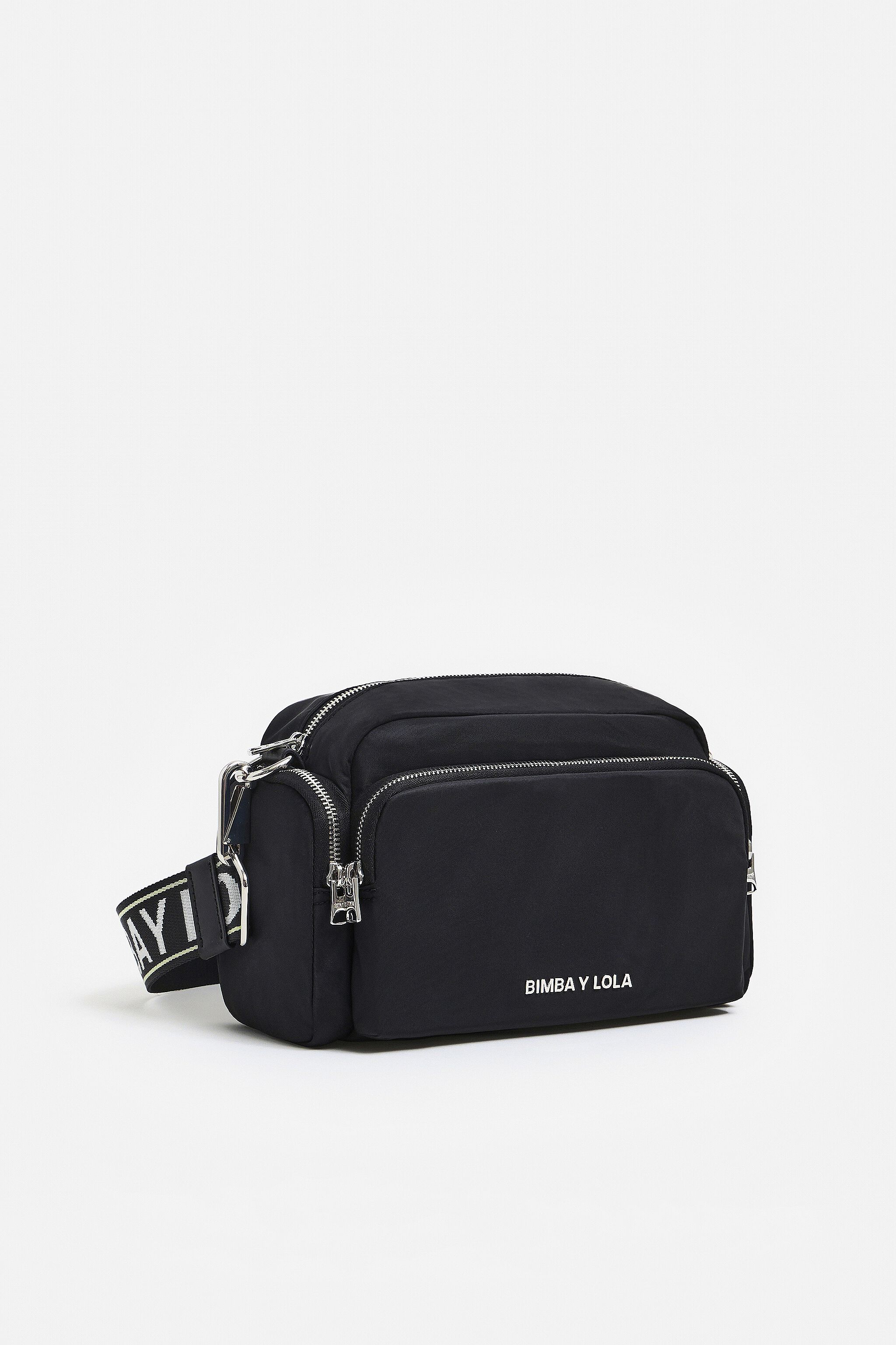 Medium schwarze Nylon-Handytasche