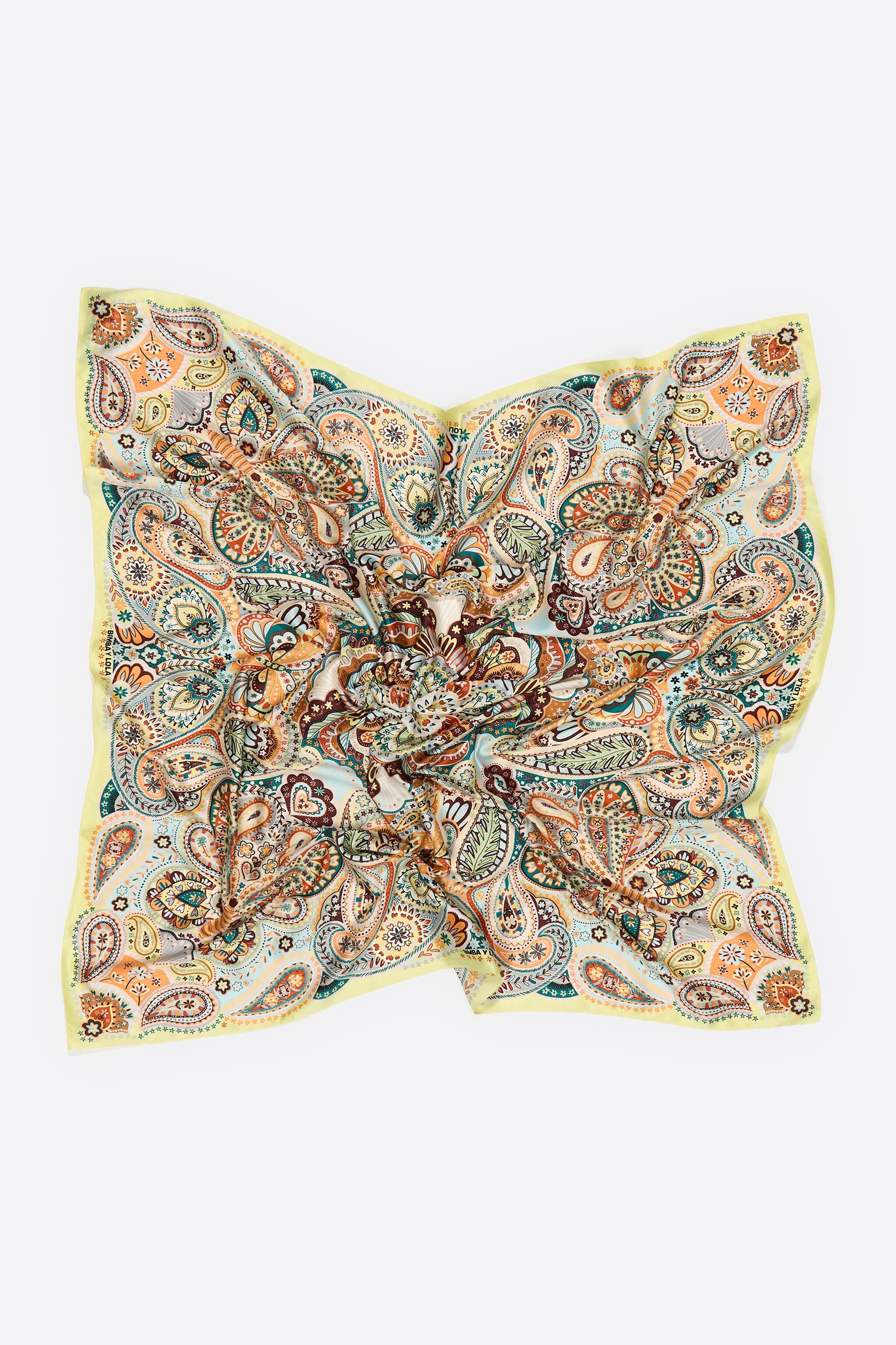 Gelber Paisley- und Schmetterlingsschal