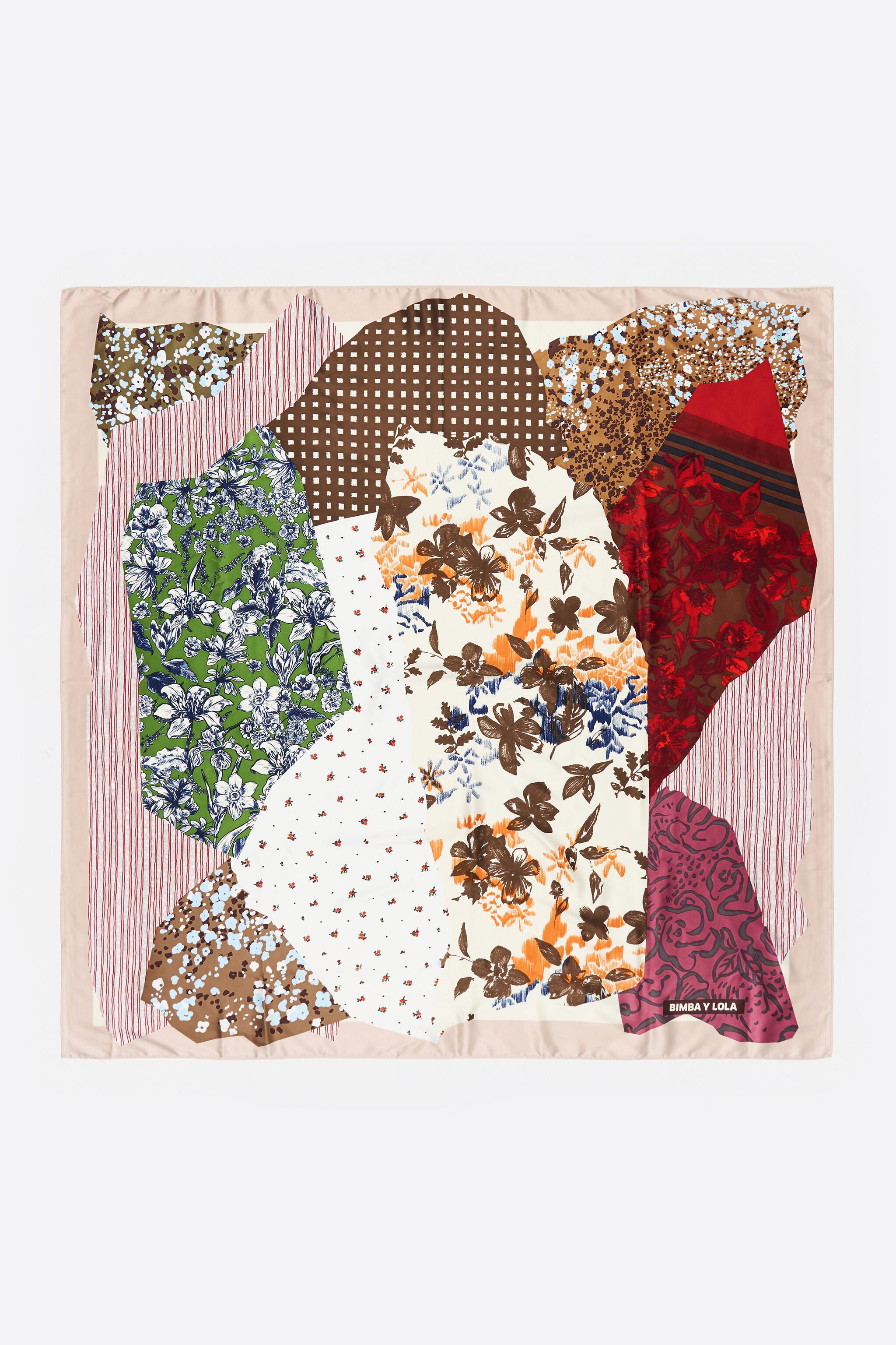 Brauner Collage-Print-Schal