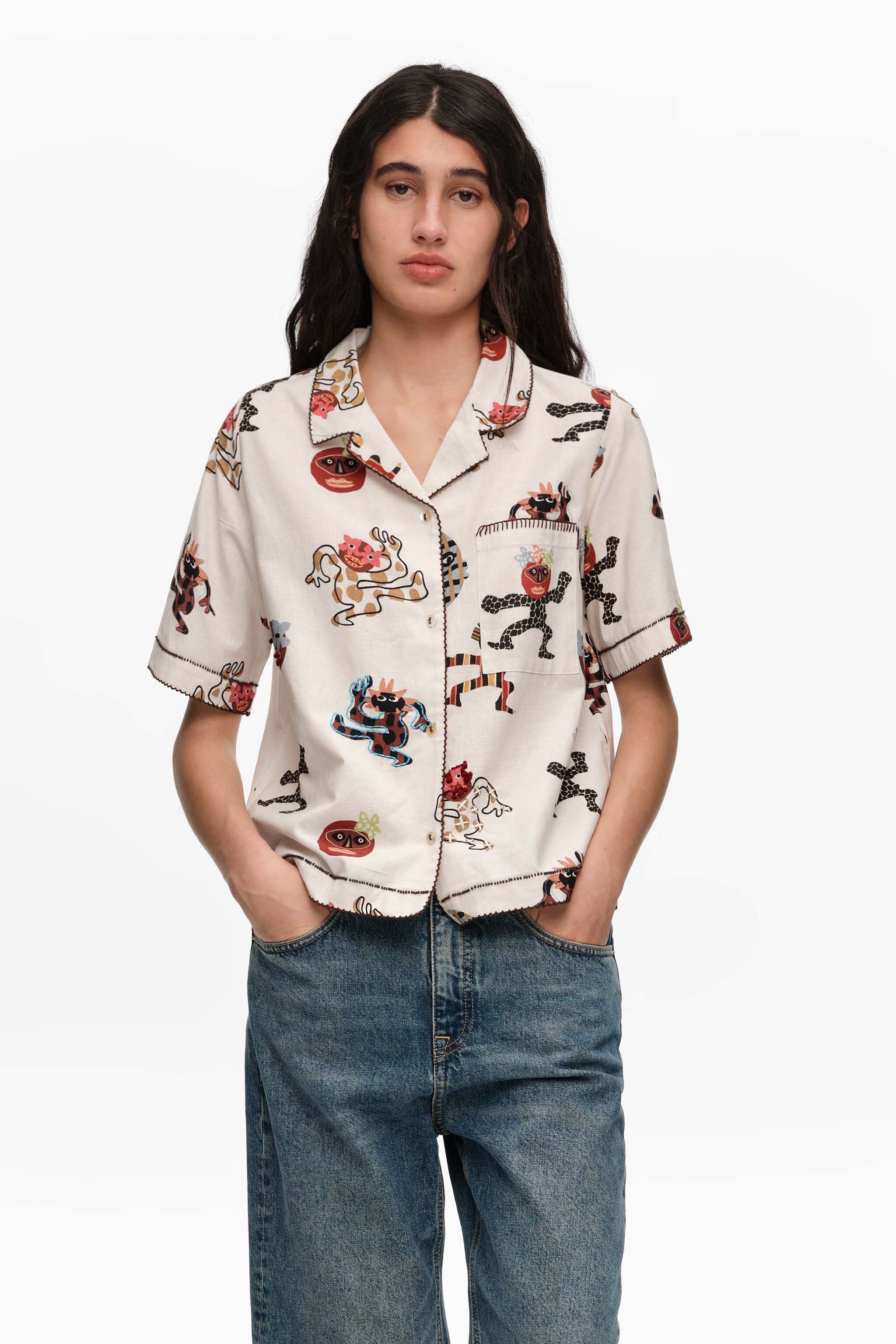 Samba-Langarmshirt mit dekorativer Steppung
