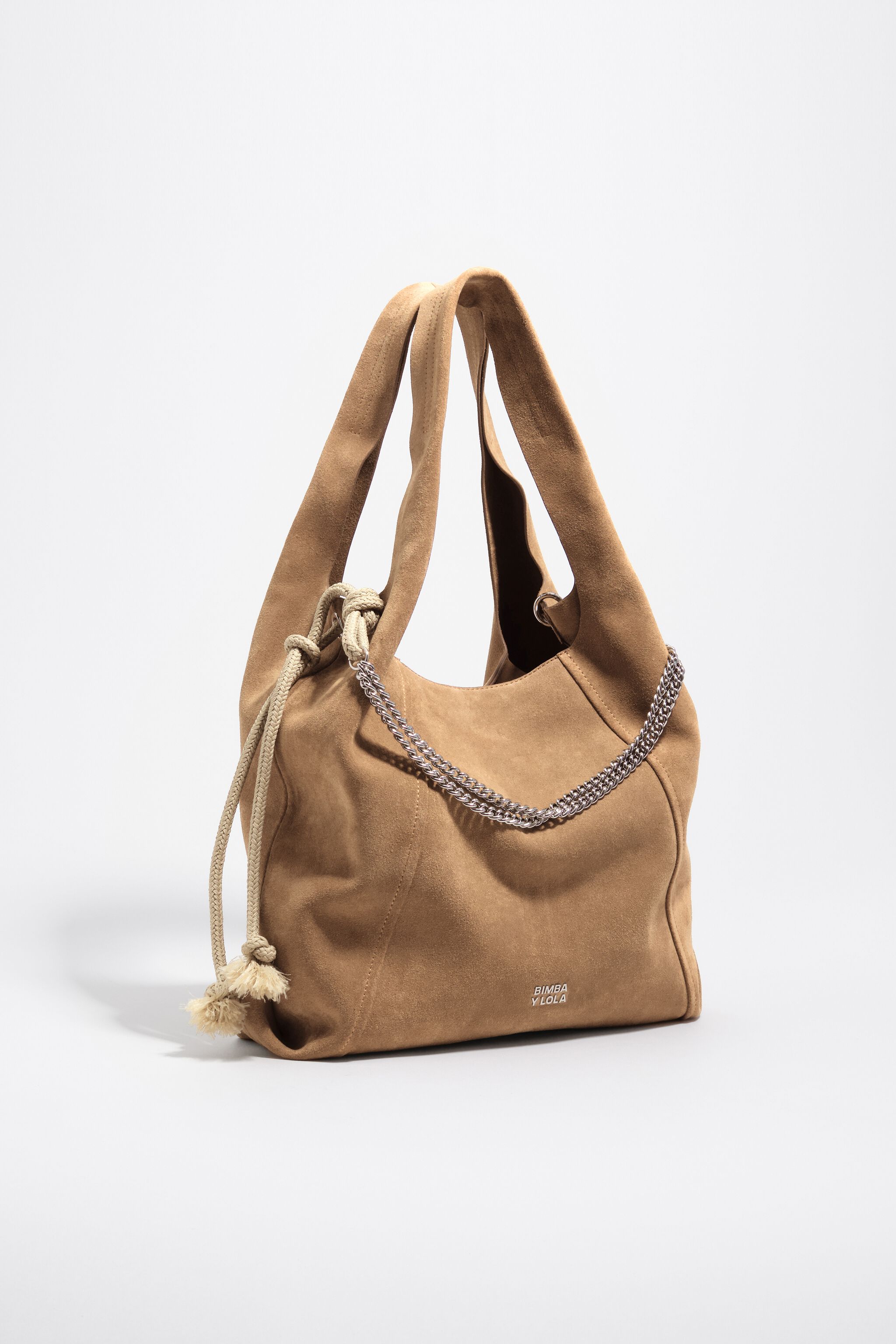 Große Lederpapier-Tasche in Tan