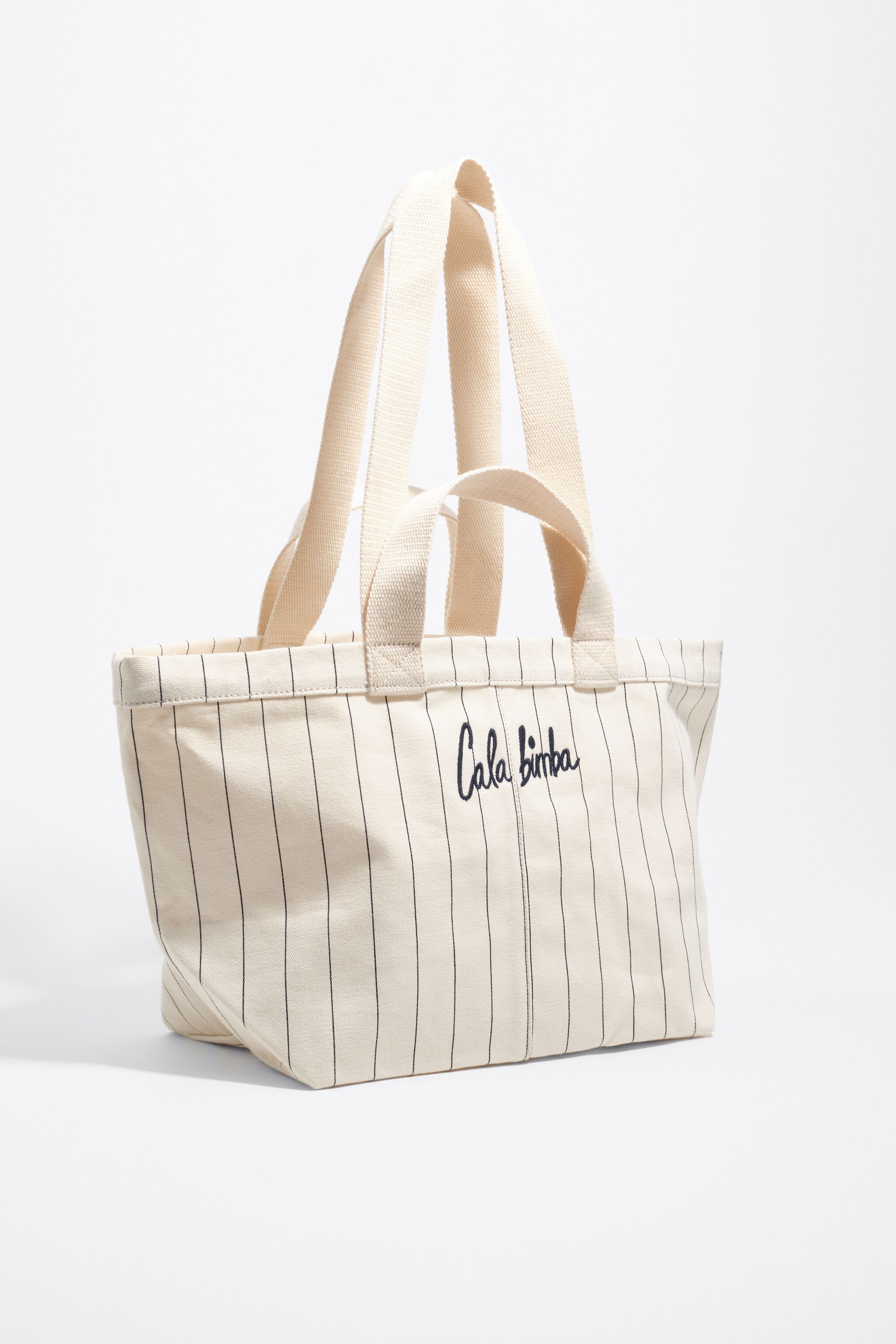 Große, beige Baumwoll-Korb-Tasche
