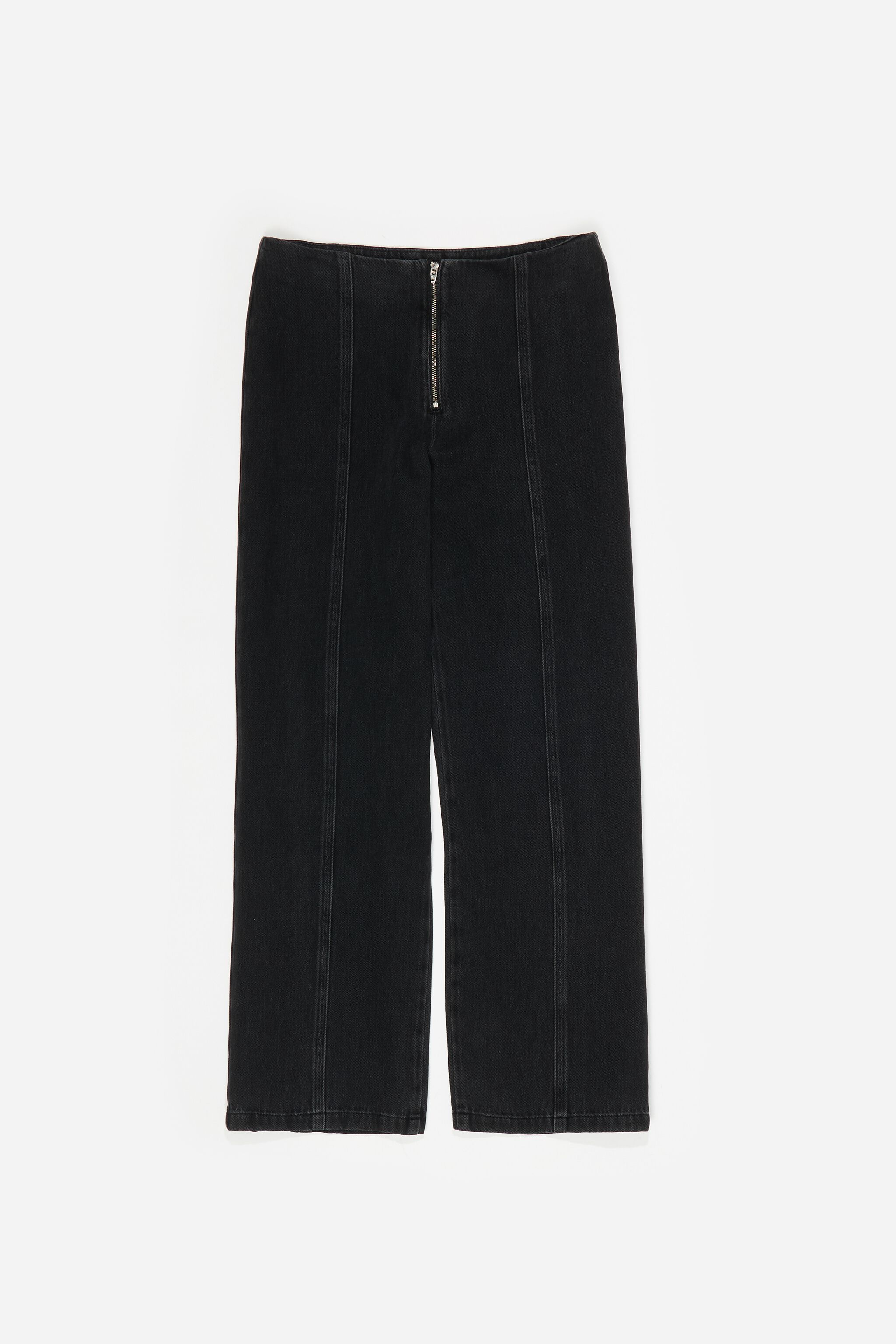 Gerade Denim-Hosen in schwarz gewaschen