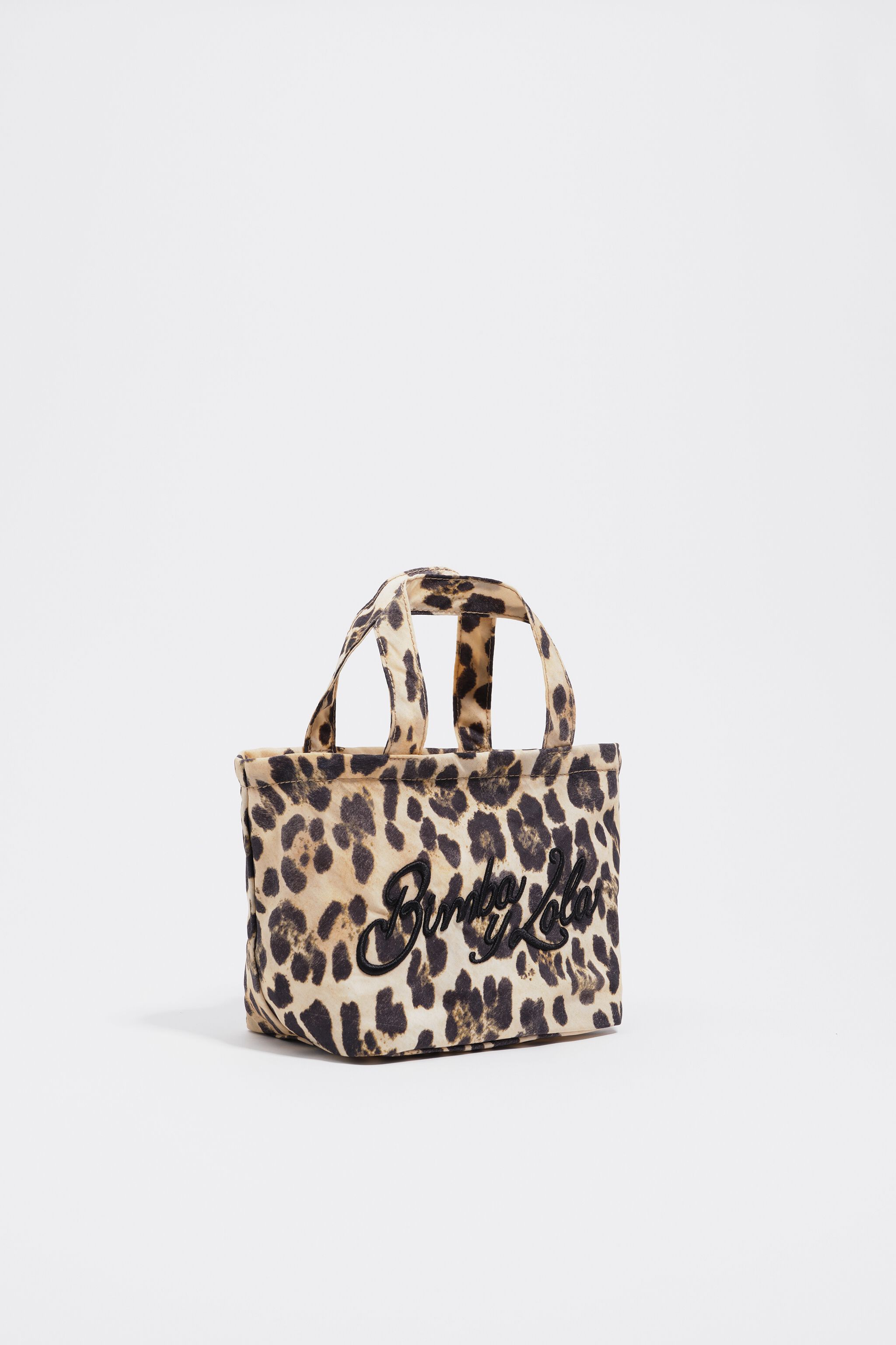 Beige Leoparden-Nylon-Mini-Tasche