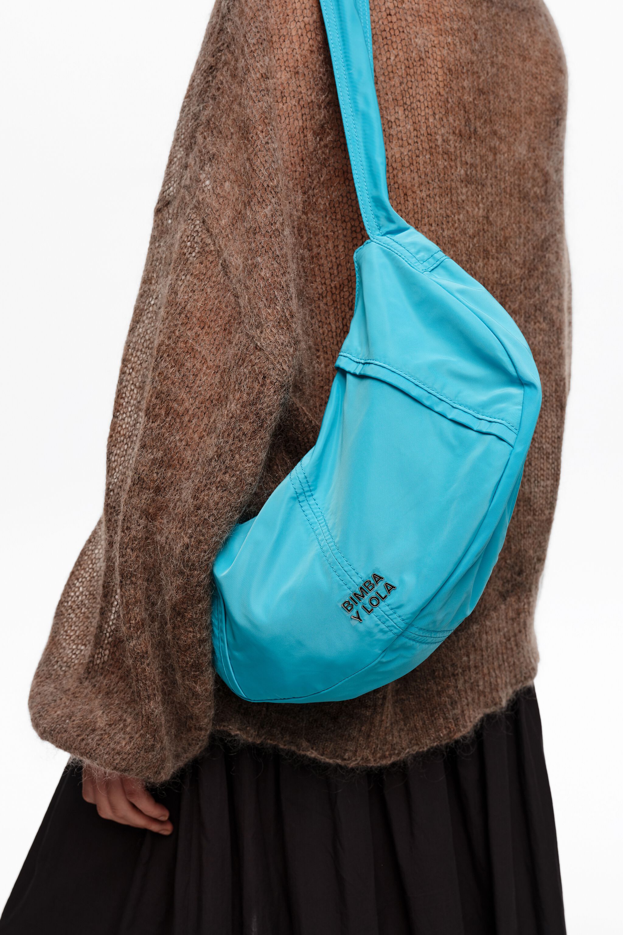 Blaue mittlere Mondtasche