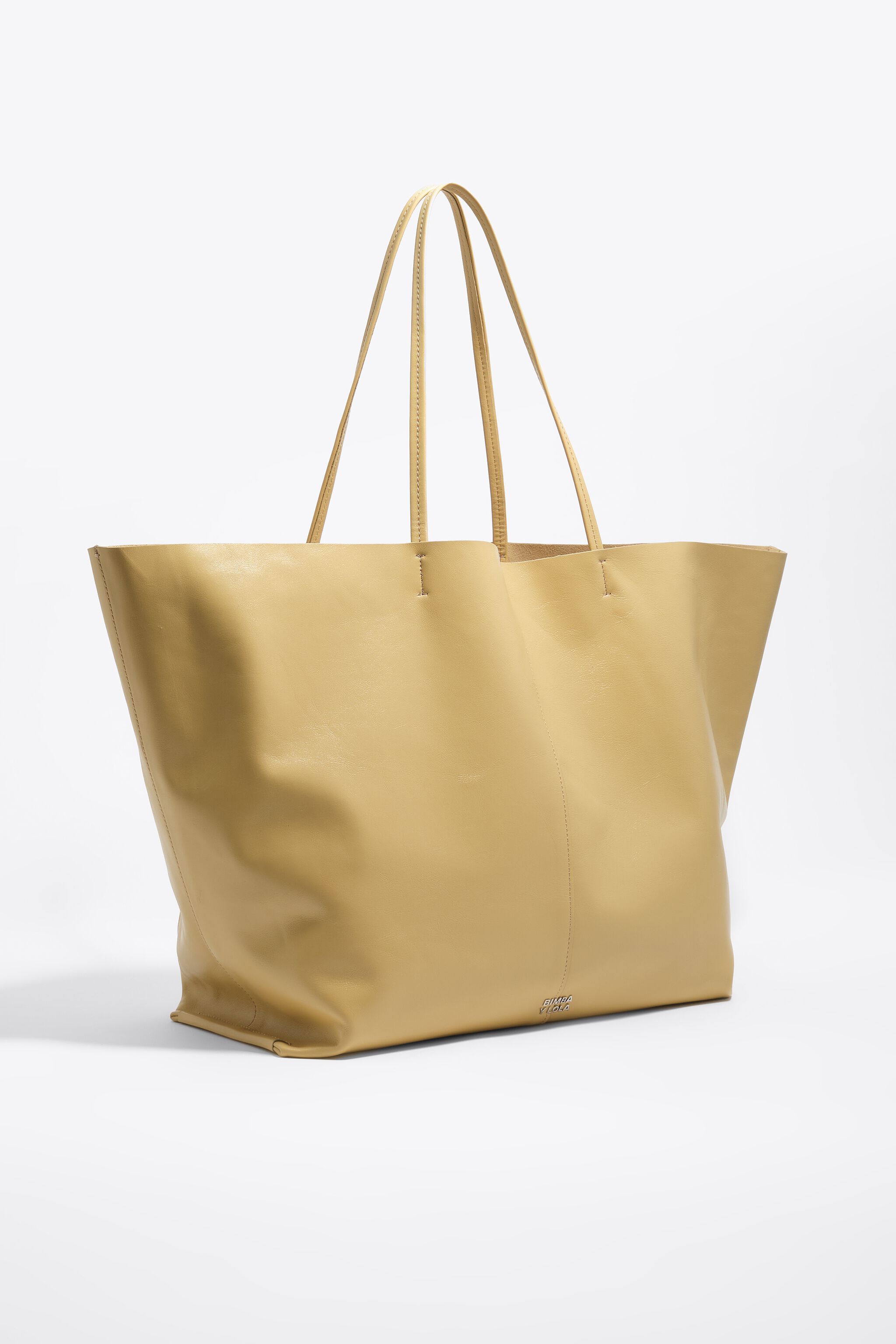 Oatmeal-Leder-Maxi-Einkaufstasche