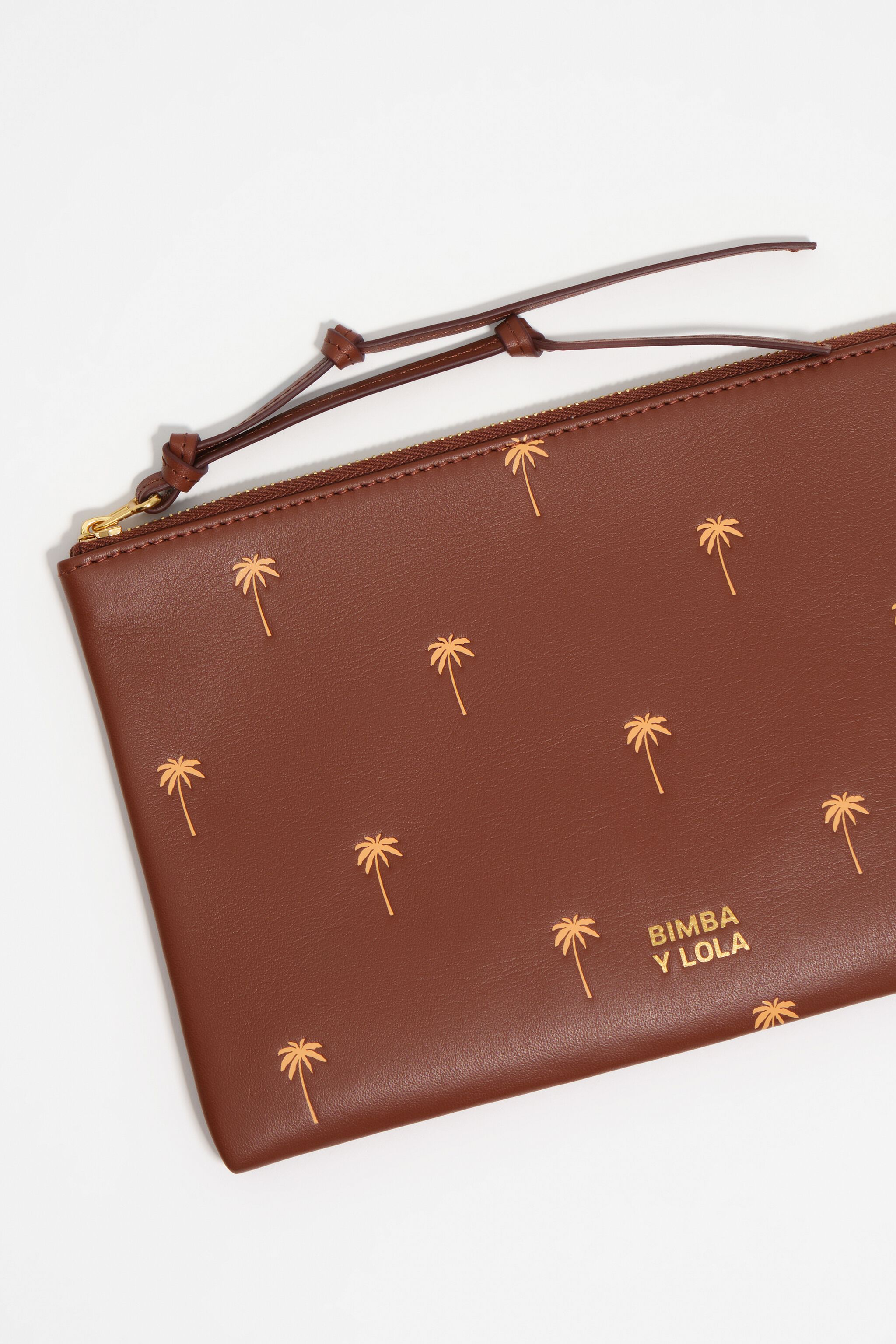 Große Walnussleder-Palms-Handtasche
