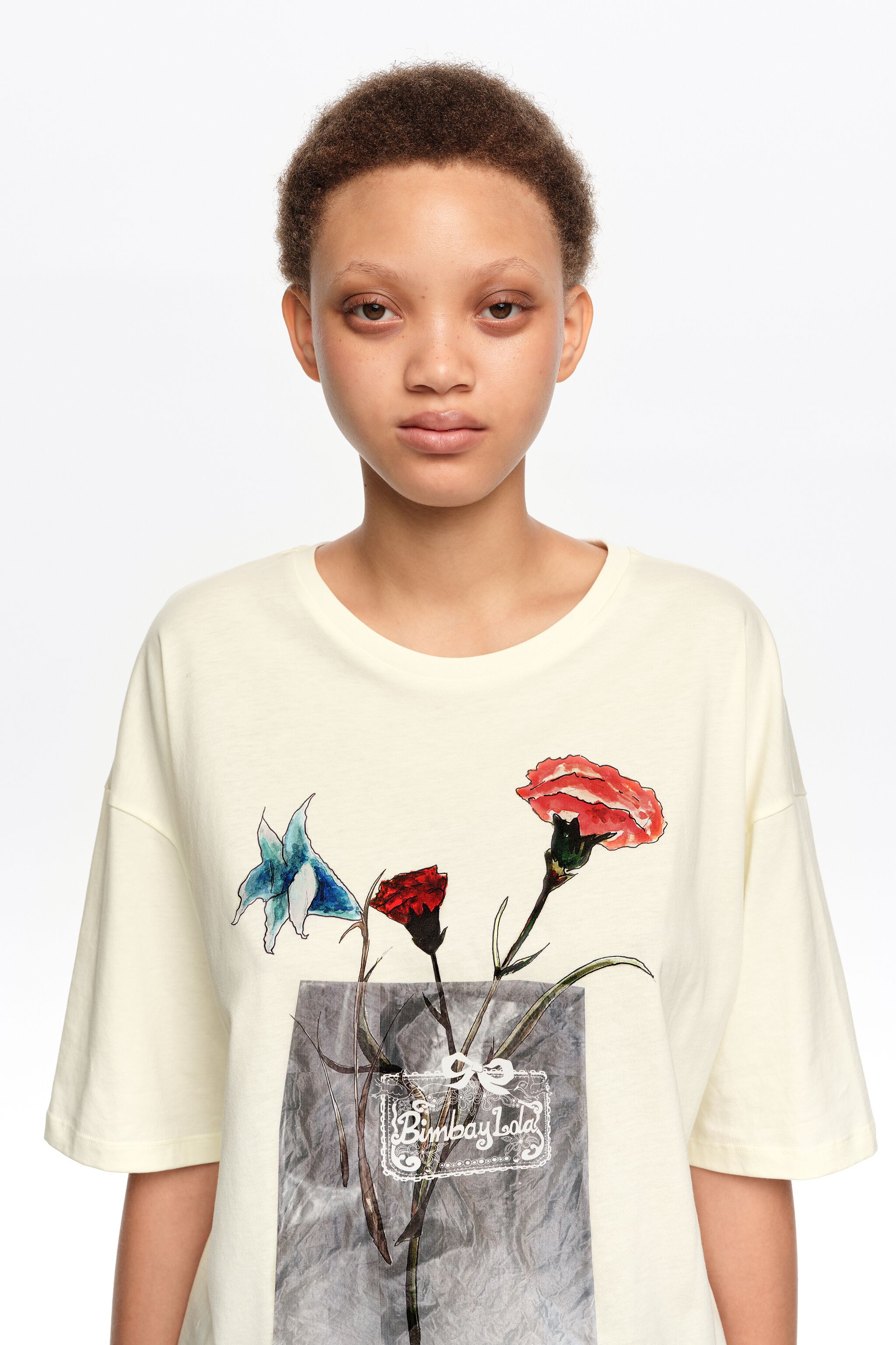 Ivory-Floral-Logo-T-Shirt