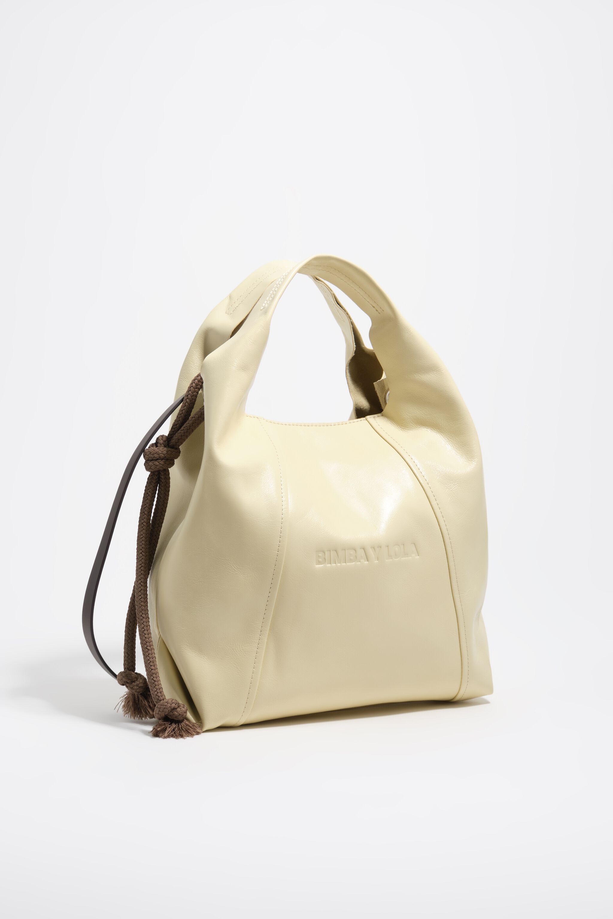 Mittleres helles Gelb Leder Papiertasche