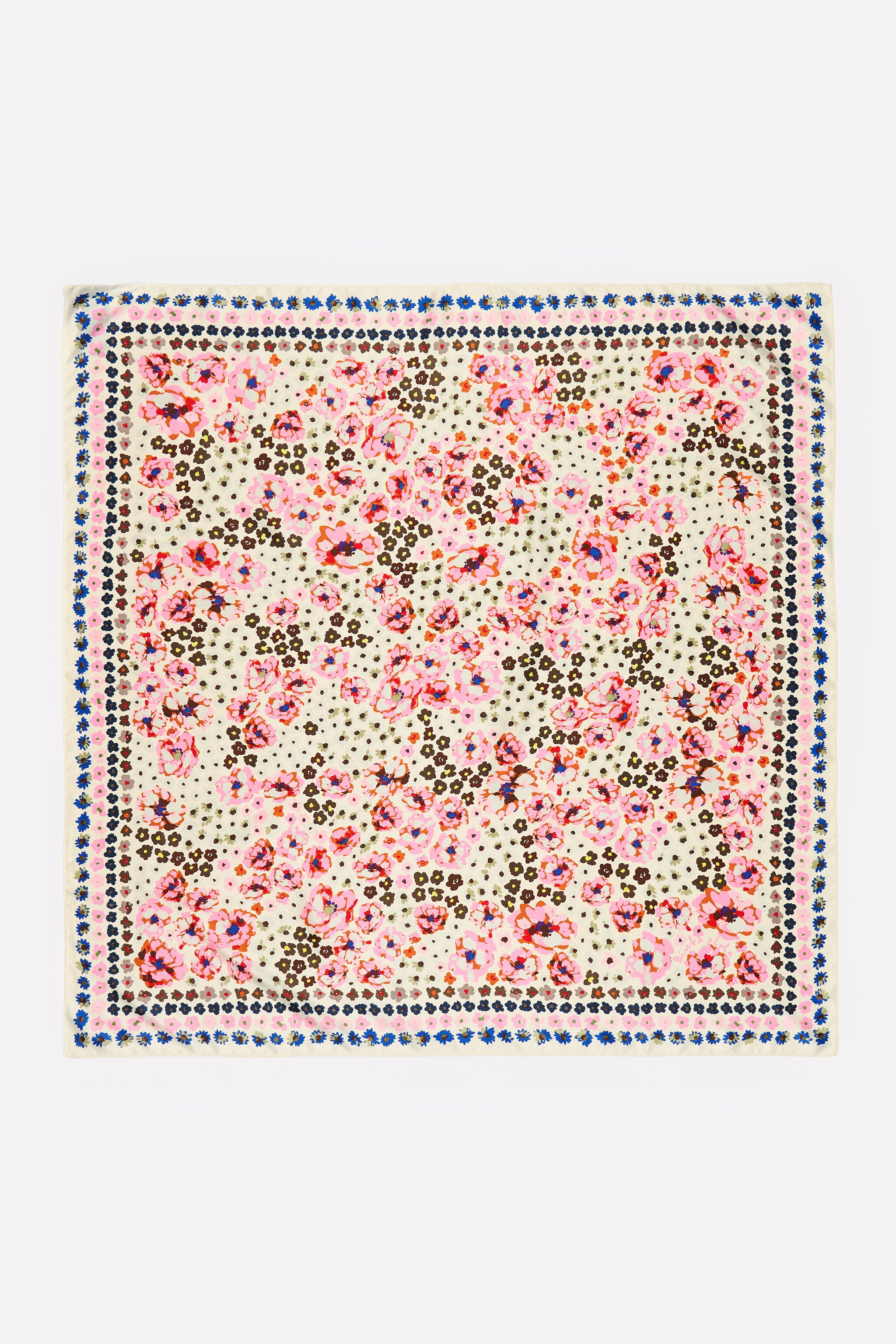 Beige Wasserfarben-Blumen-Schal