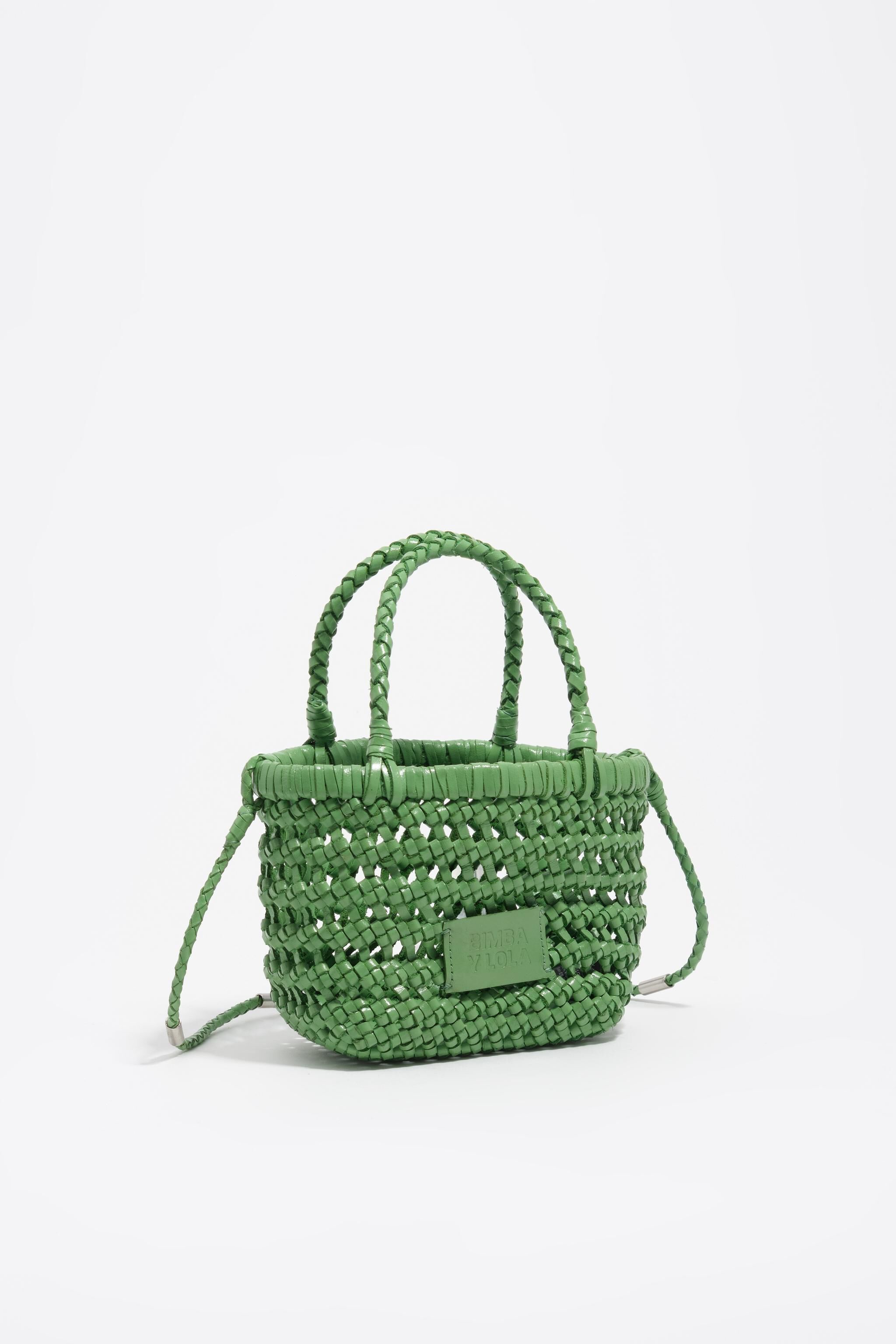 Mini Smaragd-Leder-Querträger-Tasche