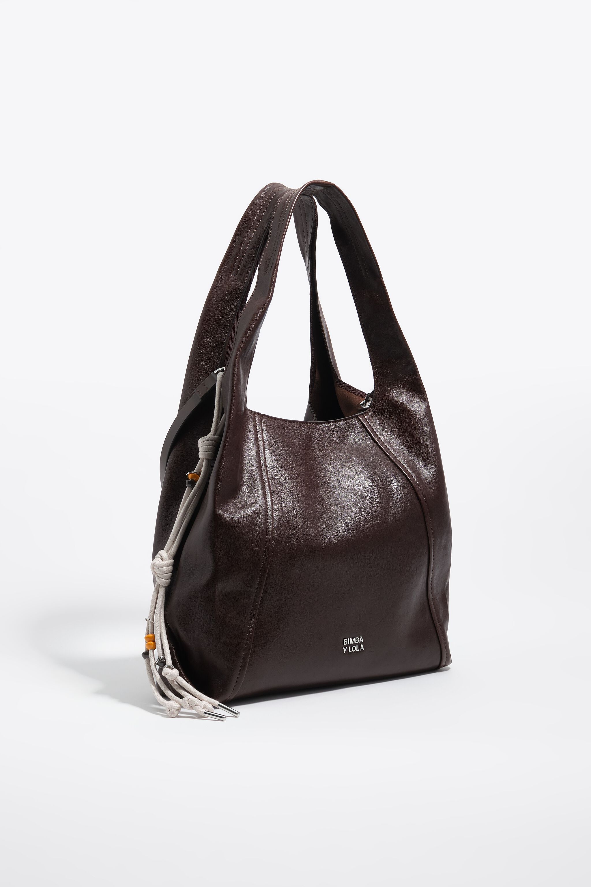 Große Leder-Papier-Schultertasche