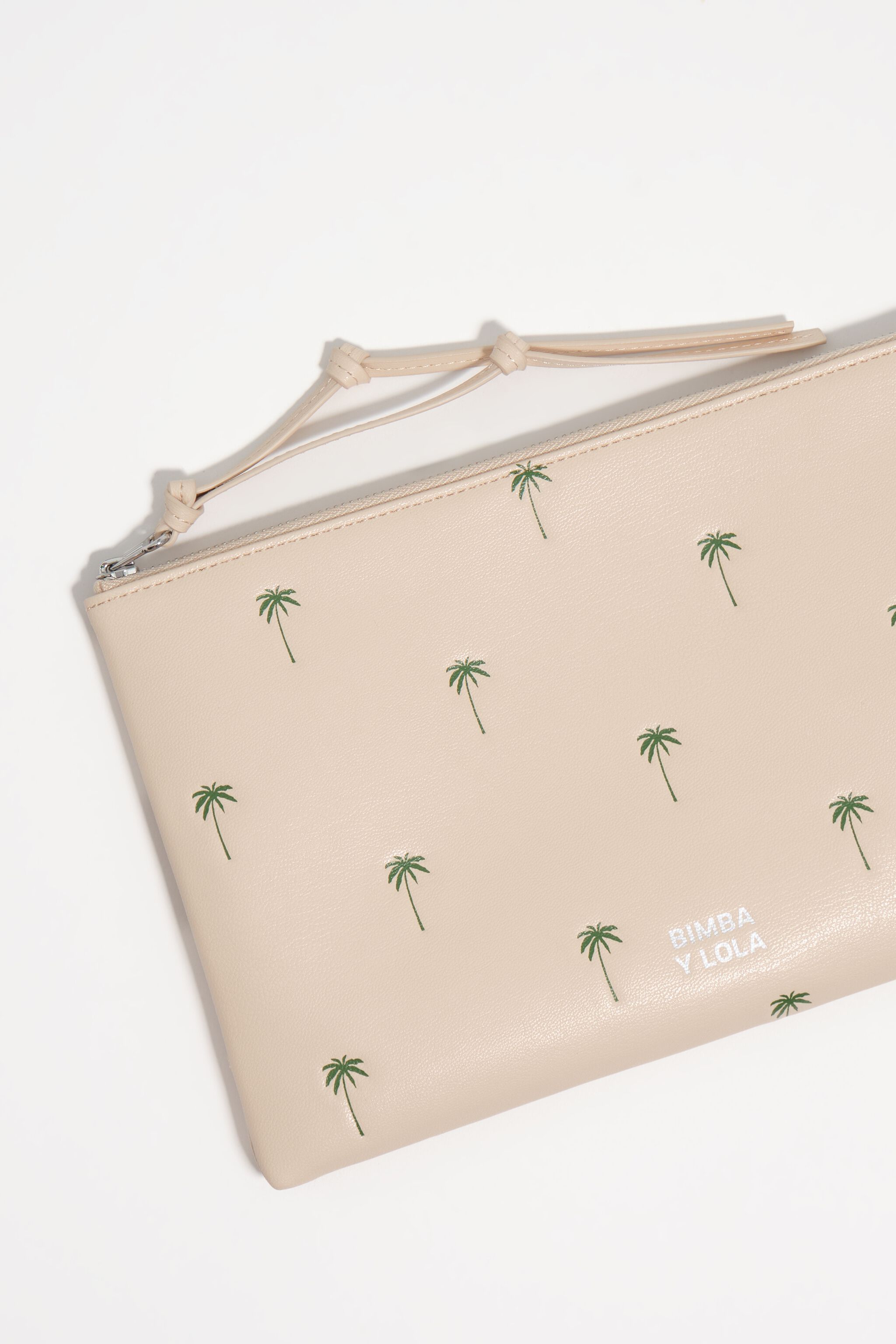 Große Sand-Leder-Handtasche Palms