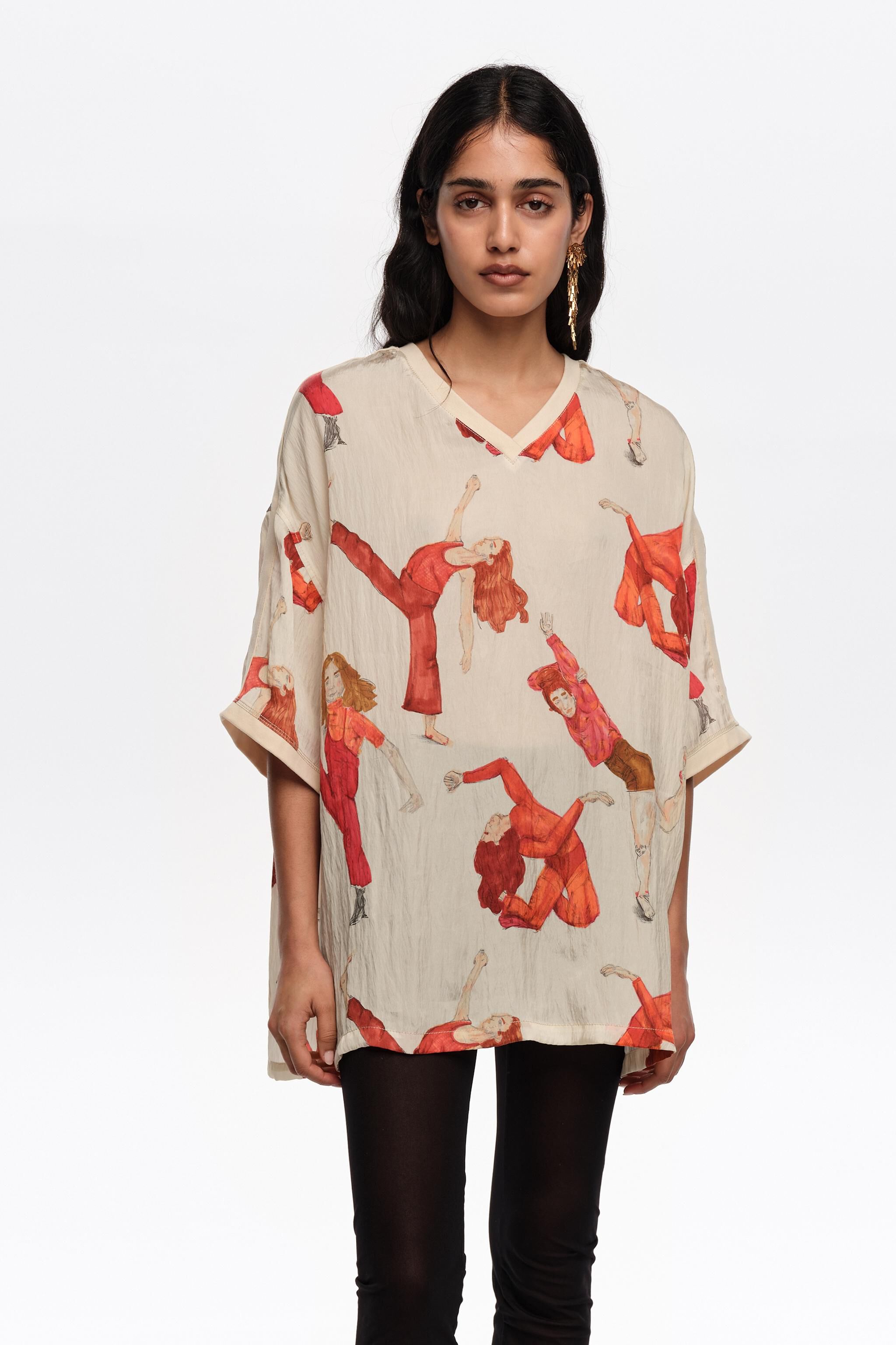 Oversize Fließ-T-Shirt für Tänzer