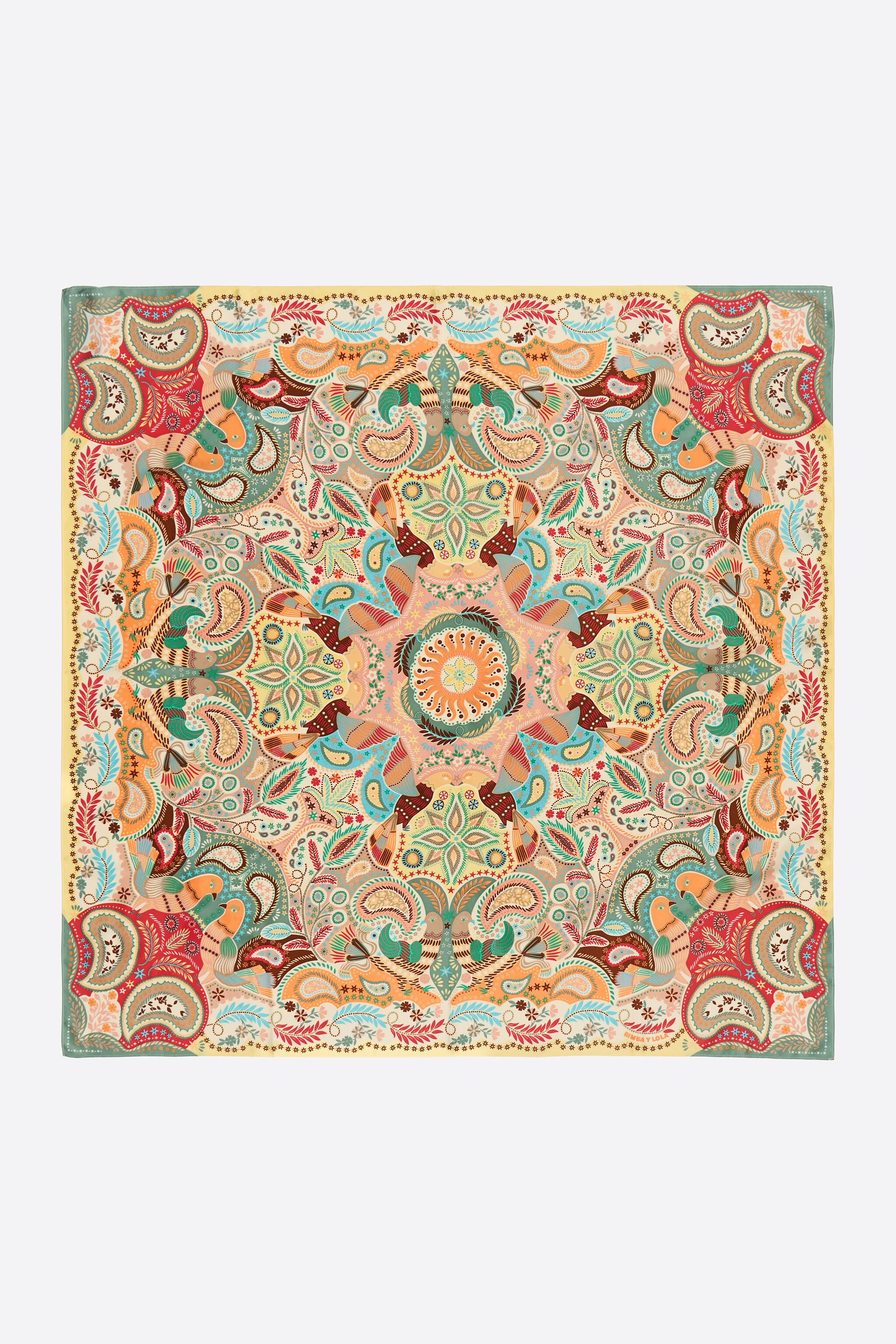 Gelber Kaleidoskop-Paisley-Schal