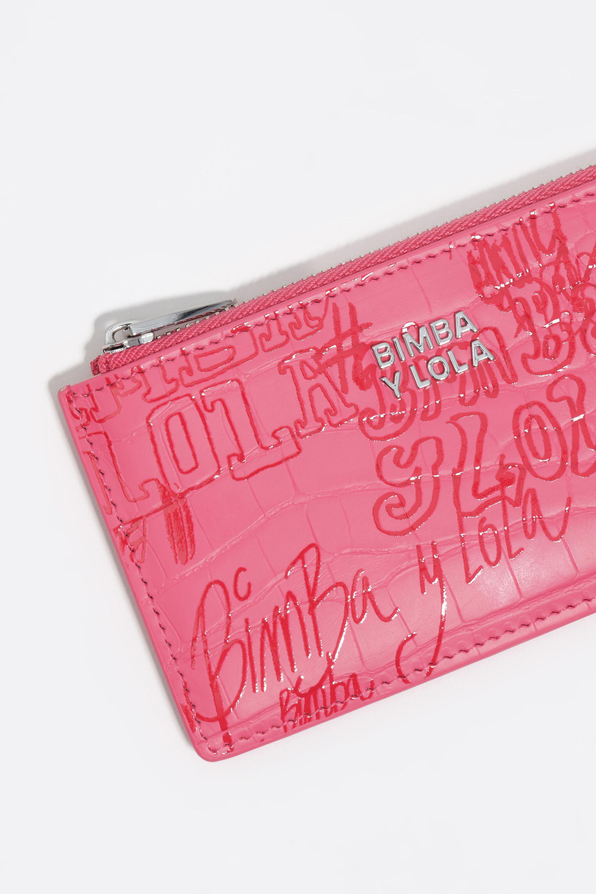Berry-Pink BIMBA-Logos-Kartenhalter / Münzgeldbörse