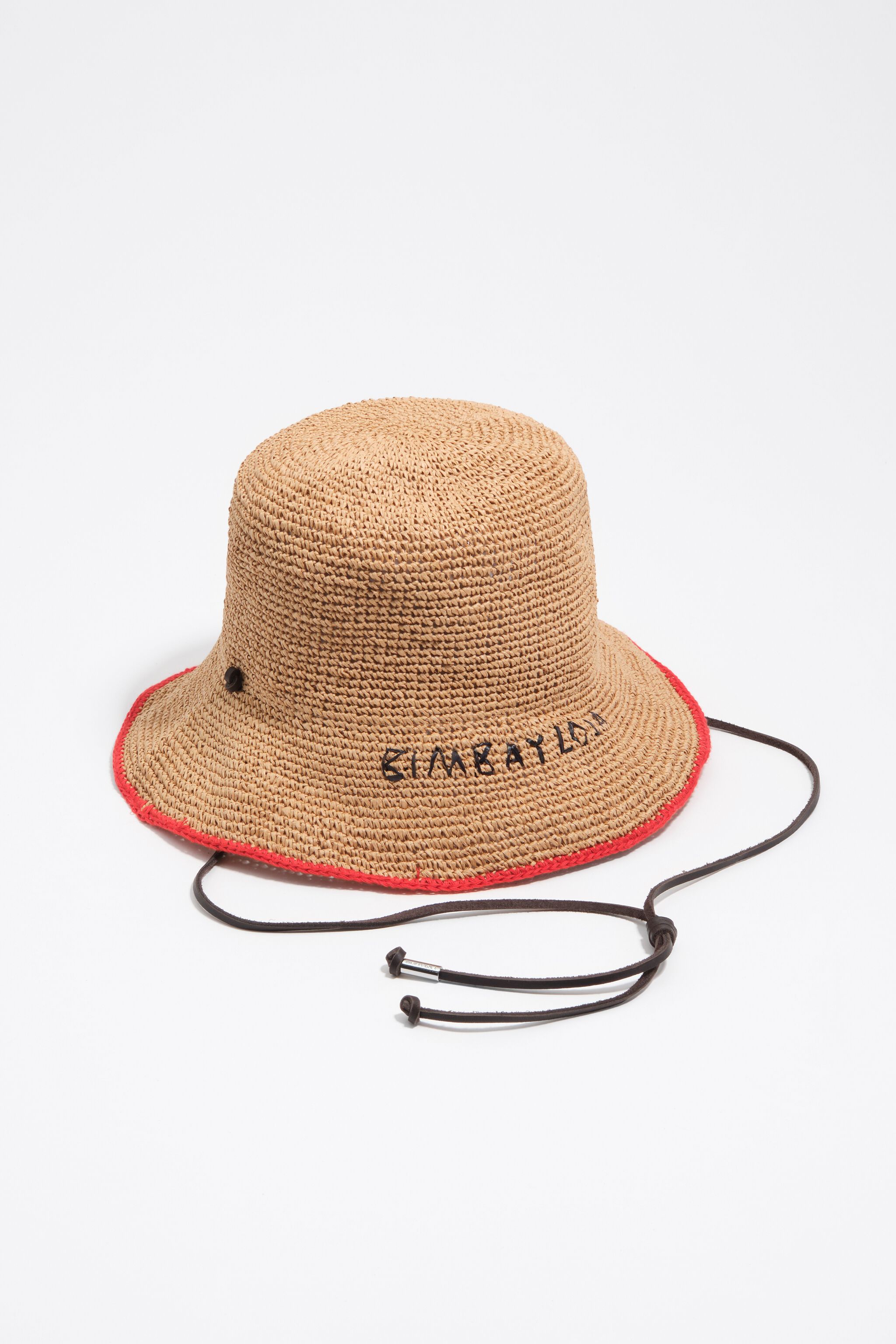 Beige Hut mit Raffia-Optik