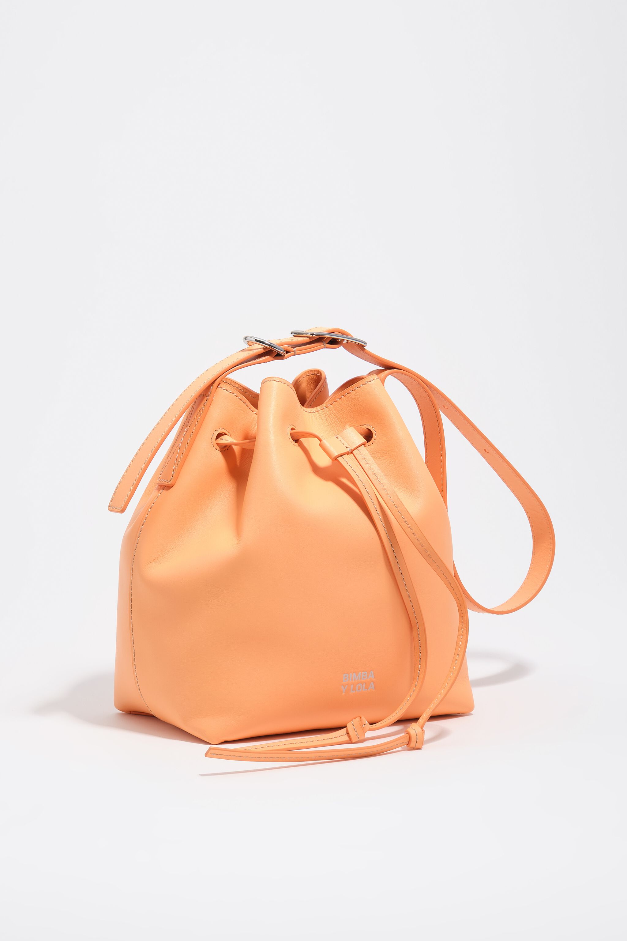Große orangefarbene Sorbet-Leder-Carlino-Handtasche