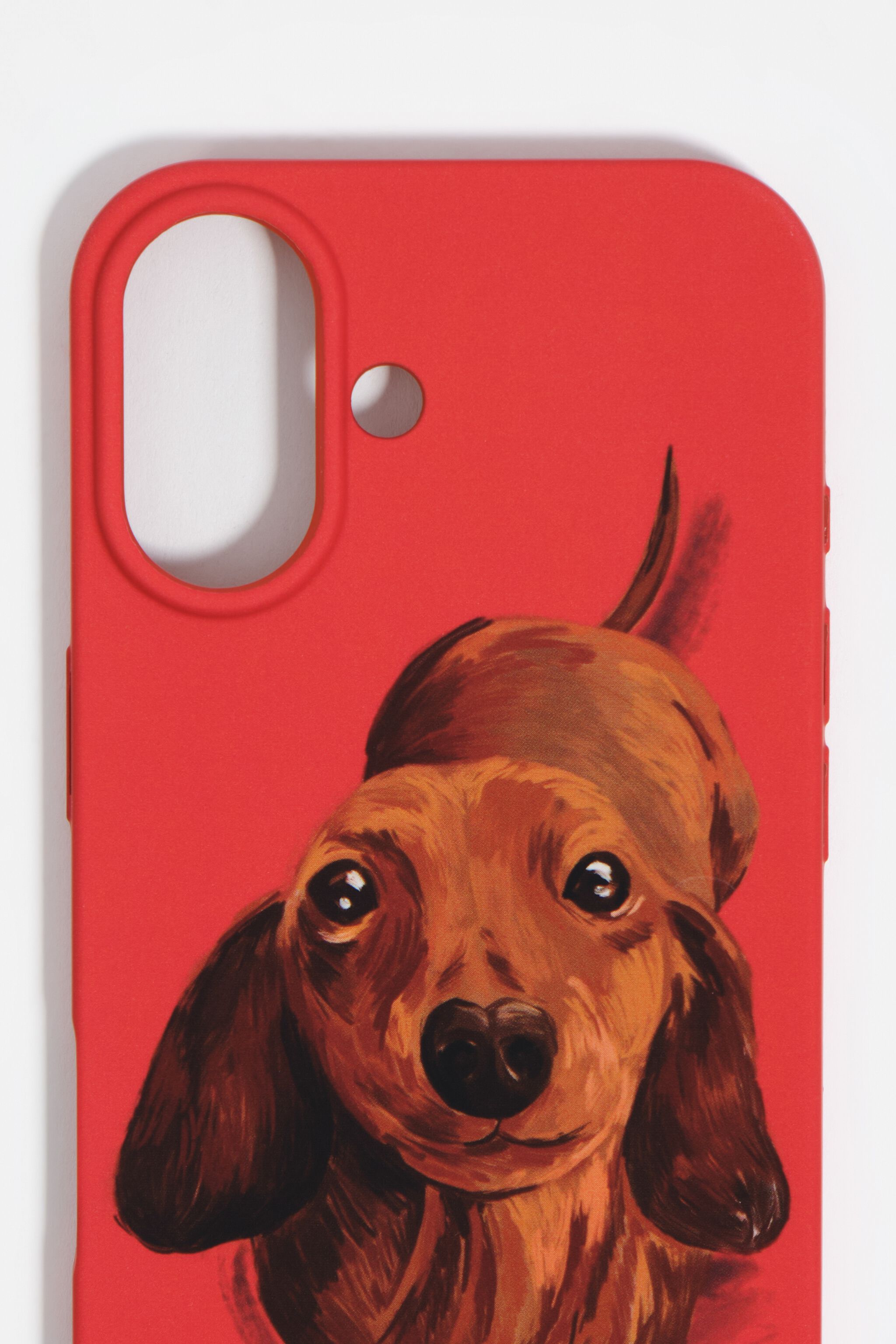 Rotes Dackel-Design-Telefonkasten für iPhone 16