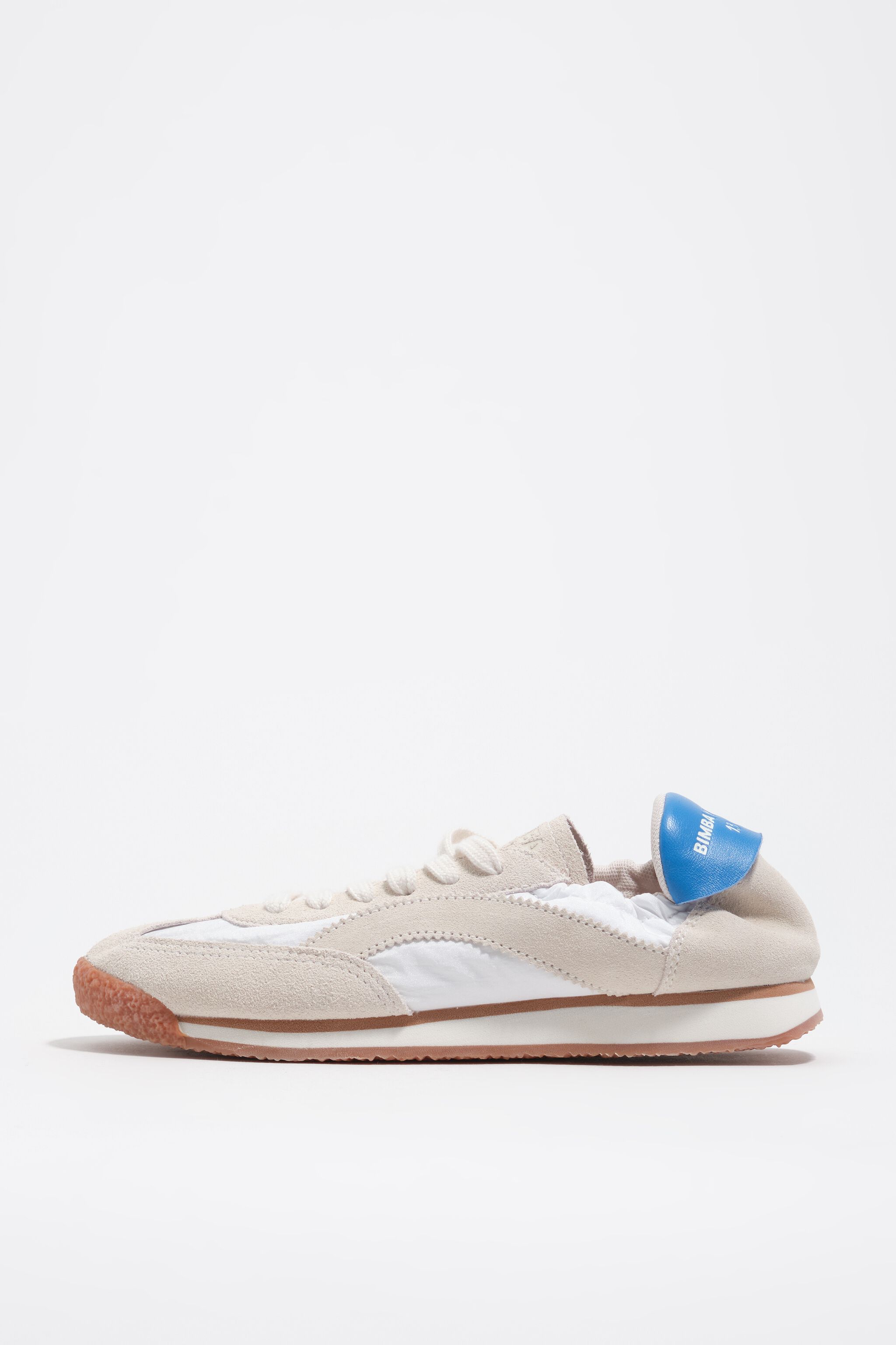 Weiße Sneaker aus Wildleder und Nylon 13 06