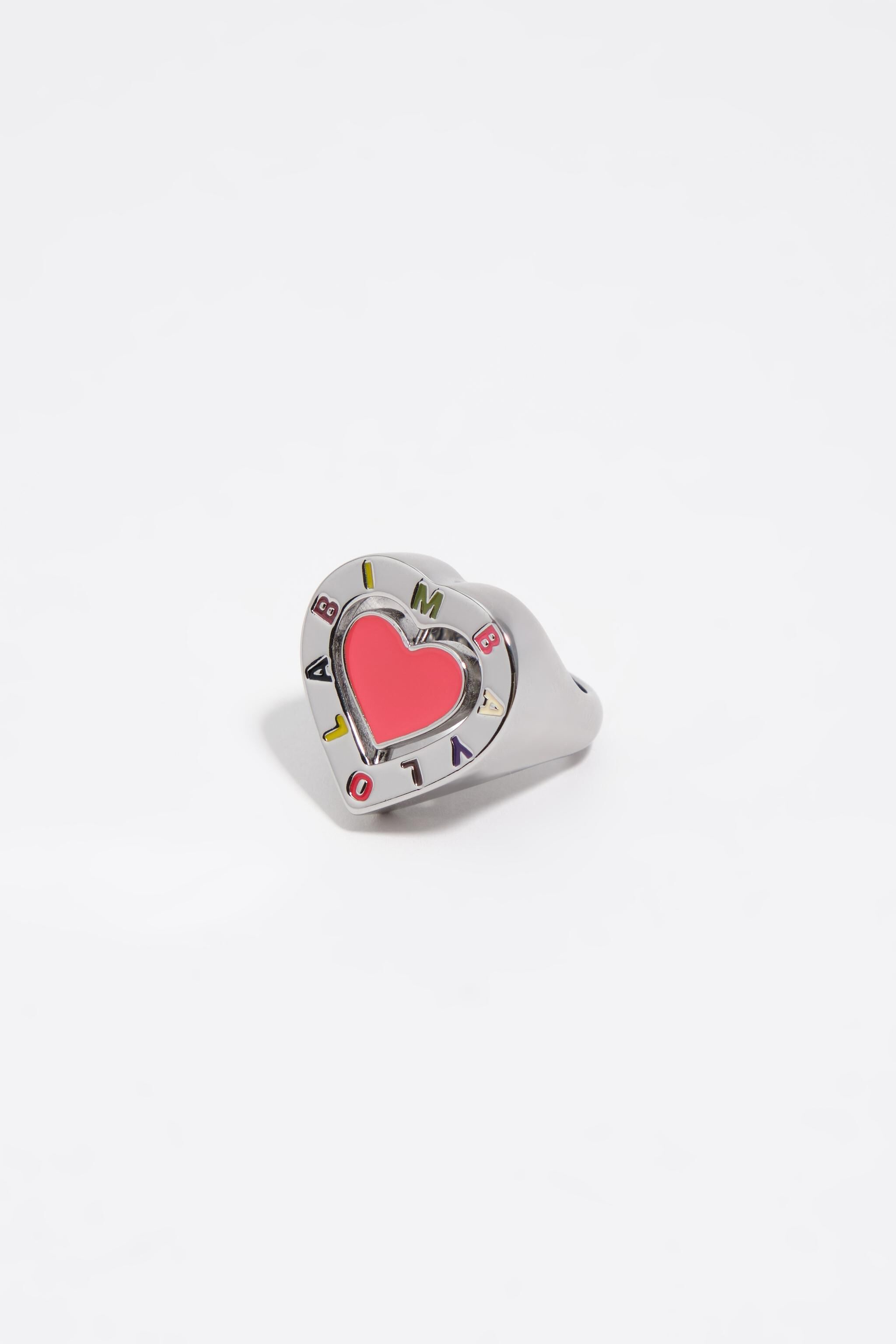 Silberne Drehherz-Logo-Ring