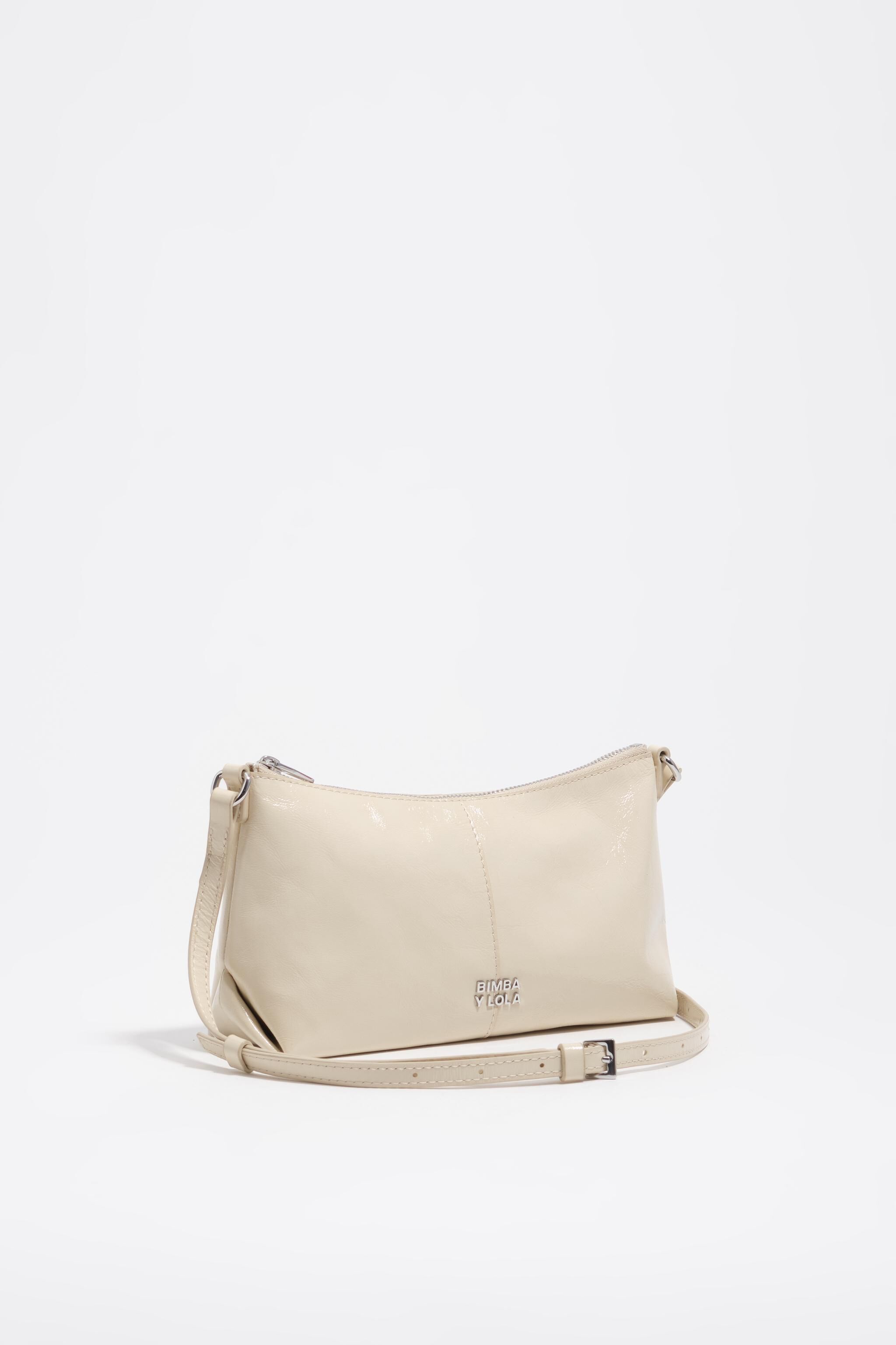 Mini-Handtasche aus Elfenbein-Leder