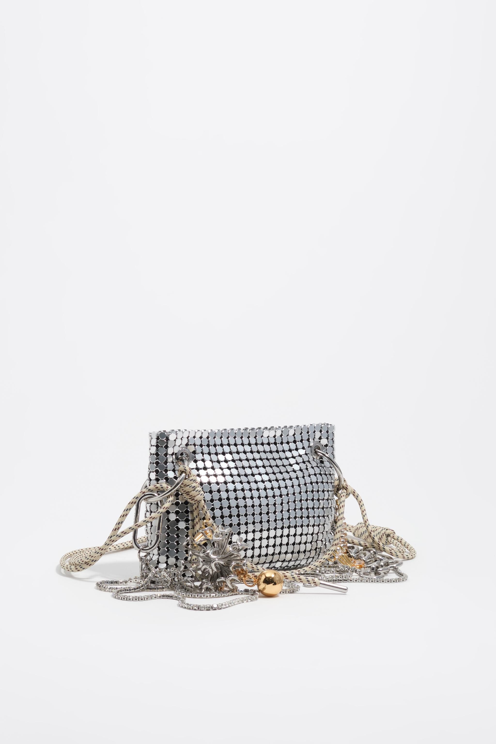 Silberner metallischer Mesh-Kleiner Beutel