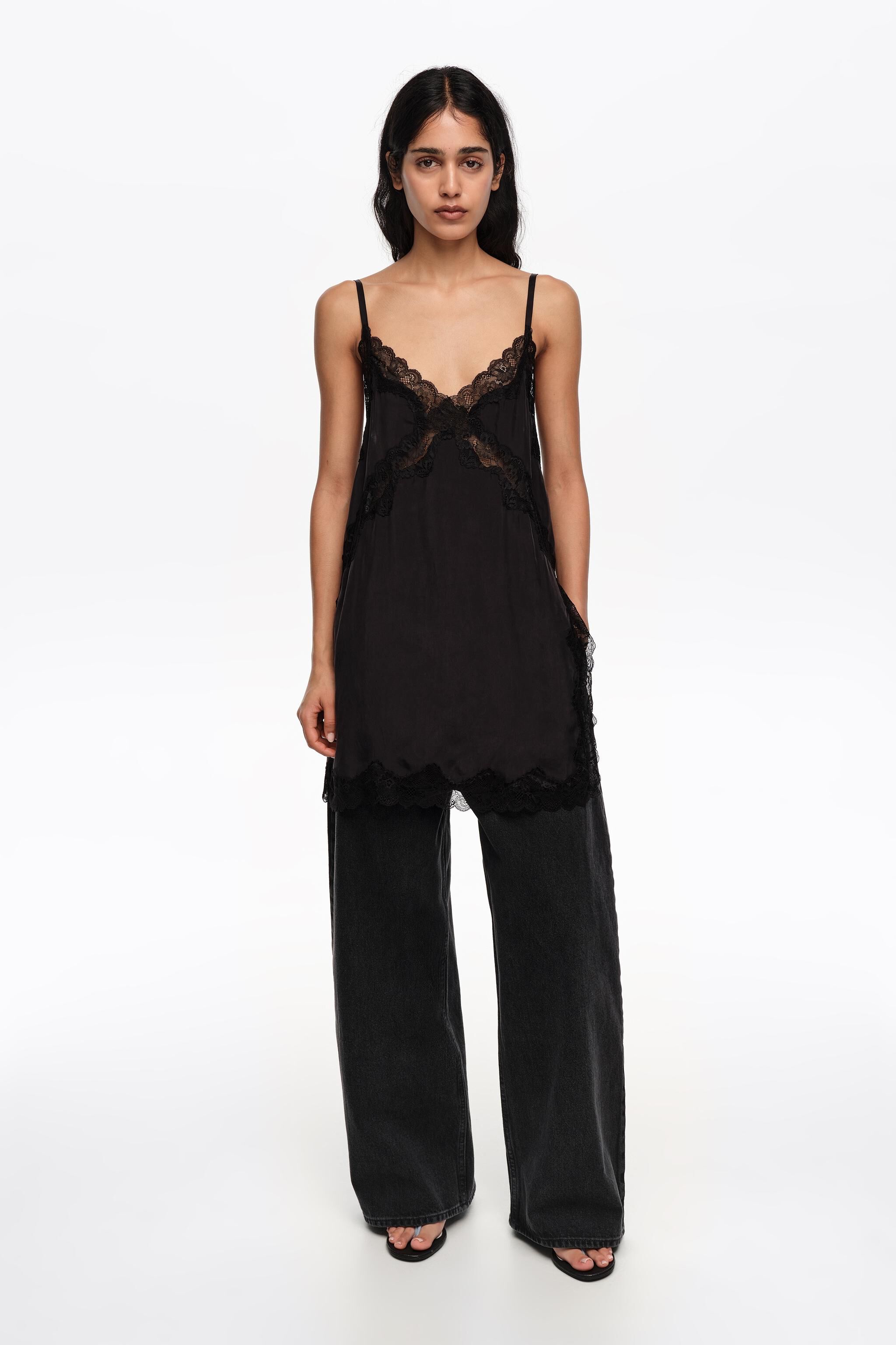 WEITE BEIN - Gewaschene schwarze Jeans