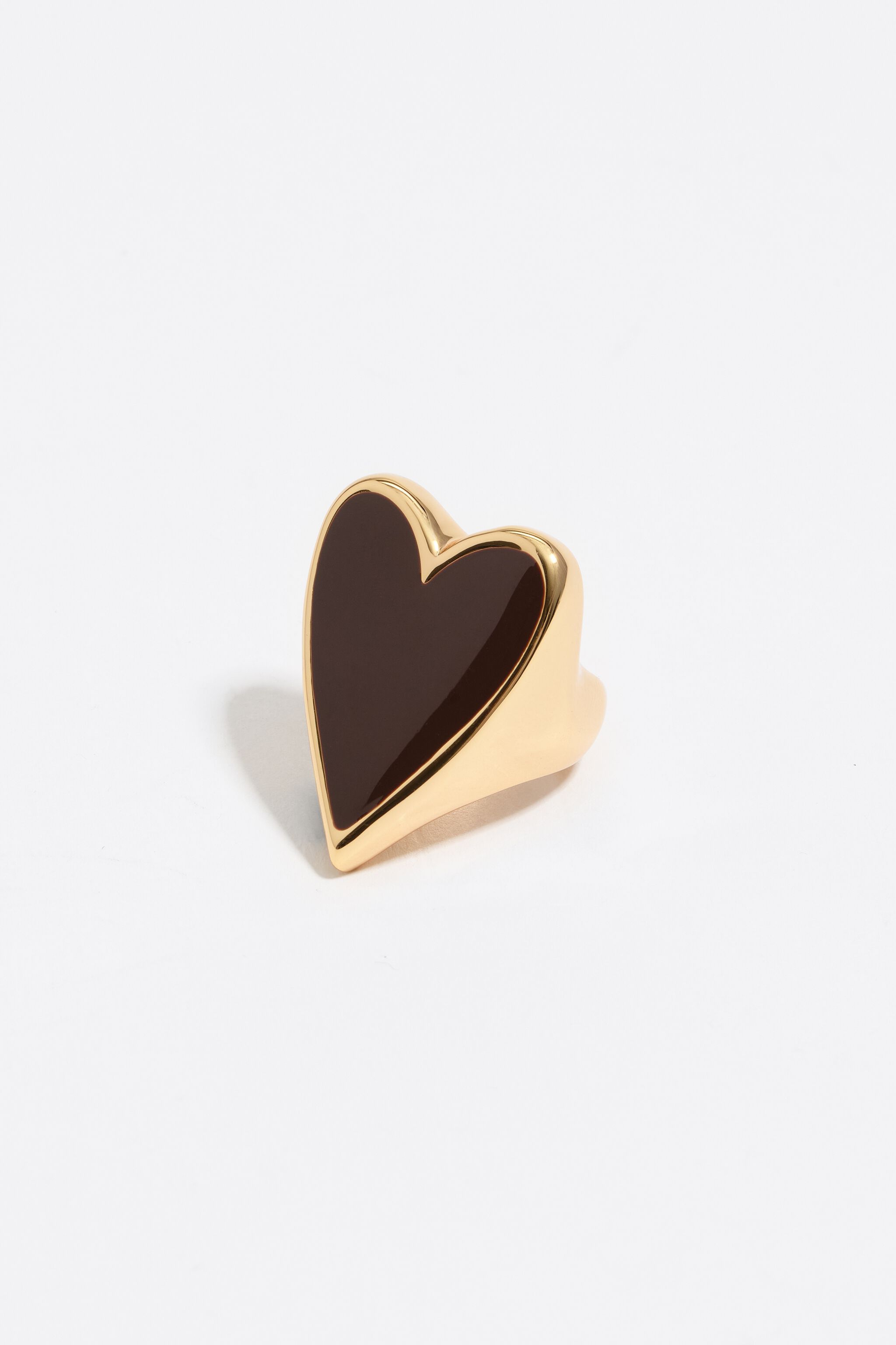 Herzring aus Braun und Gold Herzring aus Braun und Gold