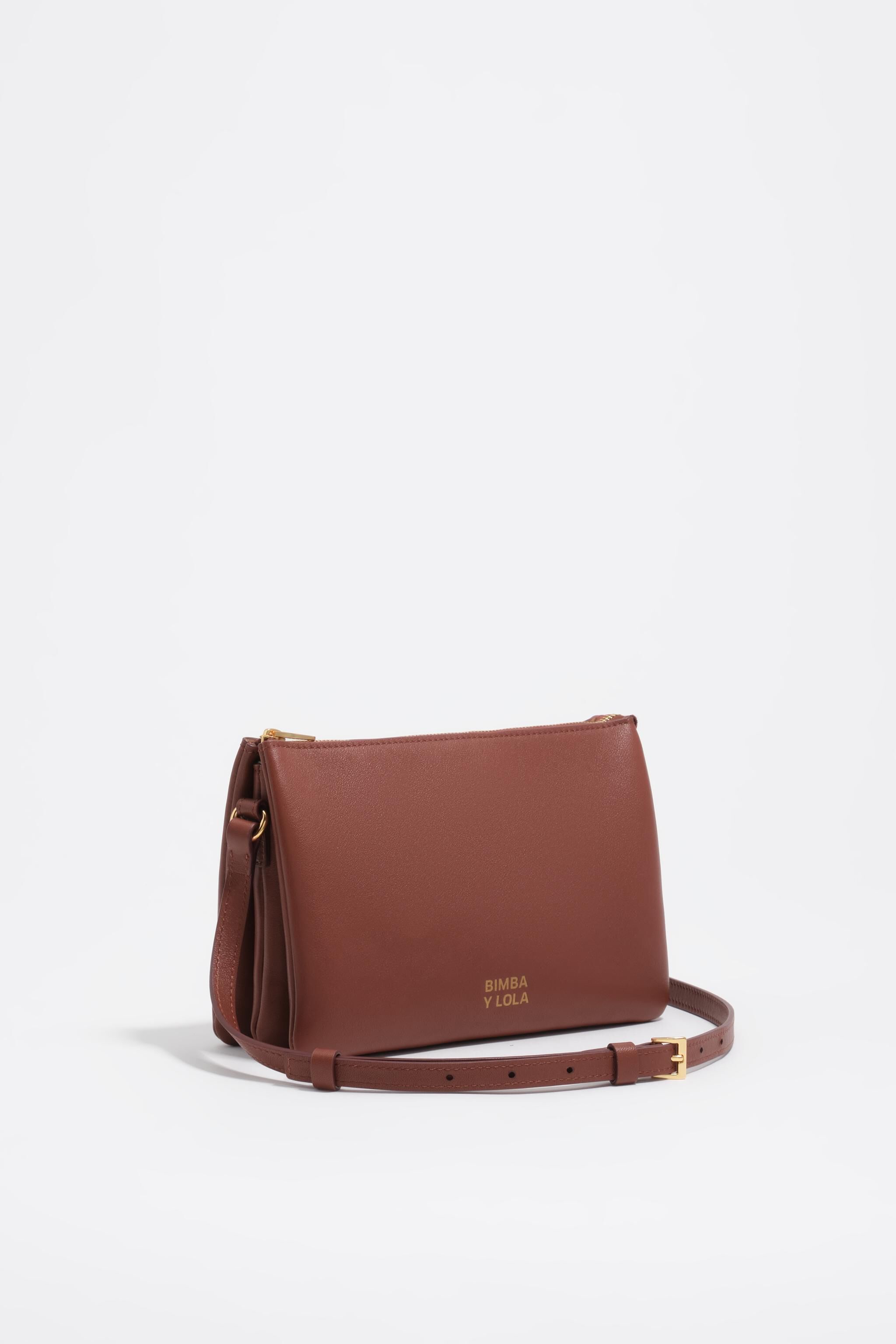 Dunkles Cuoio Mini-Leder-Clutch-Tasche