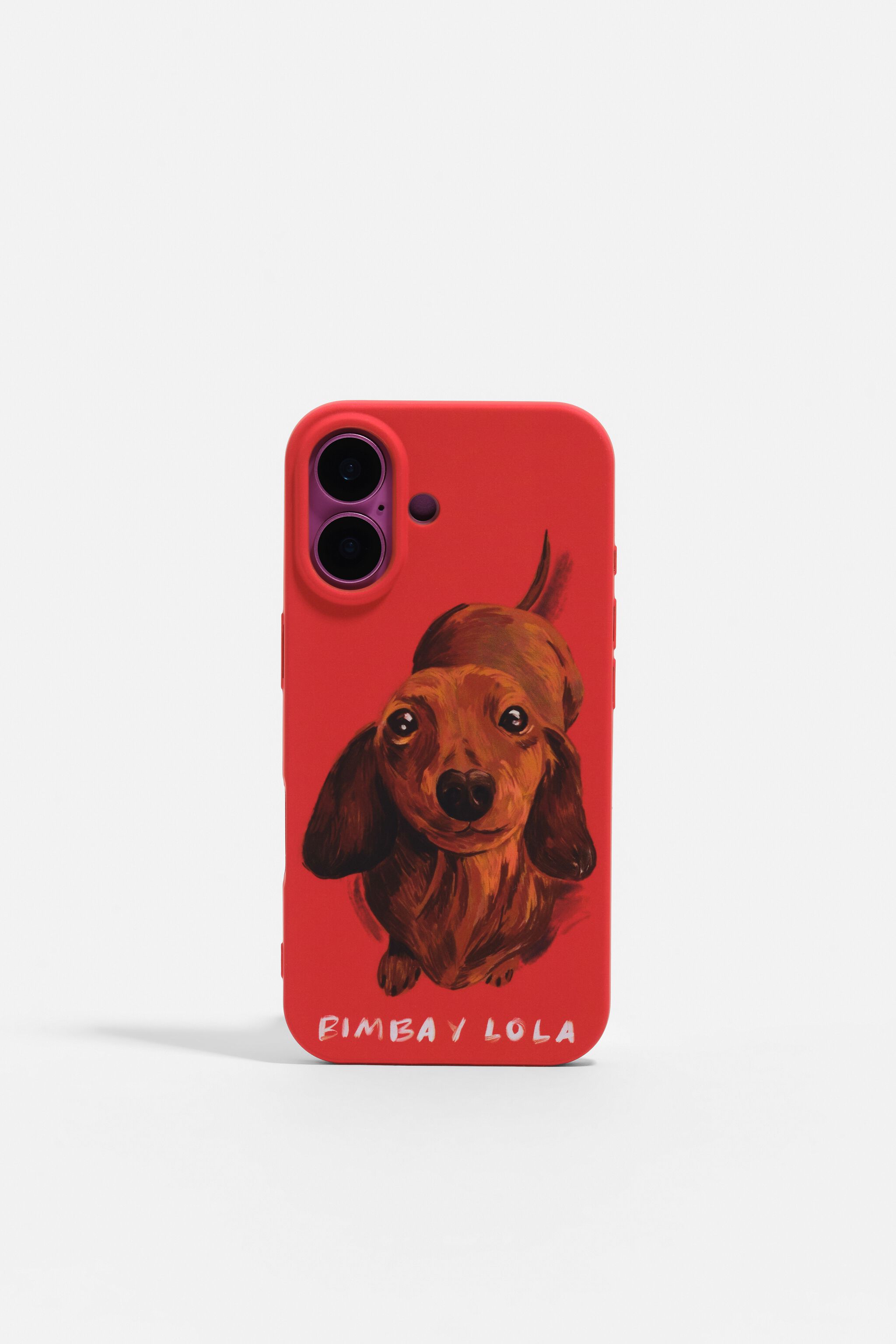 Rotes Dackel-Design-Telefonkasten für iPhone 16