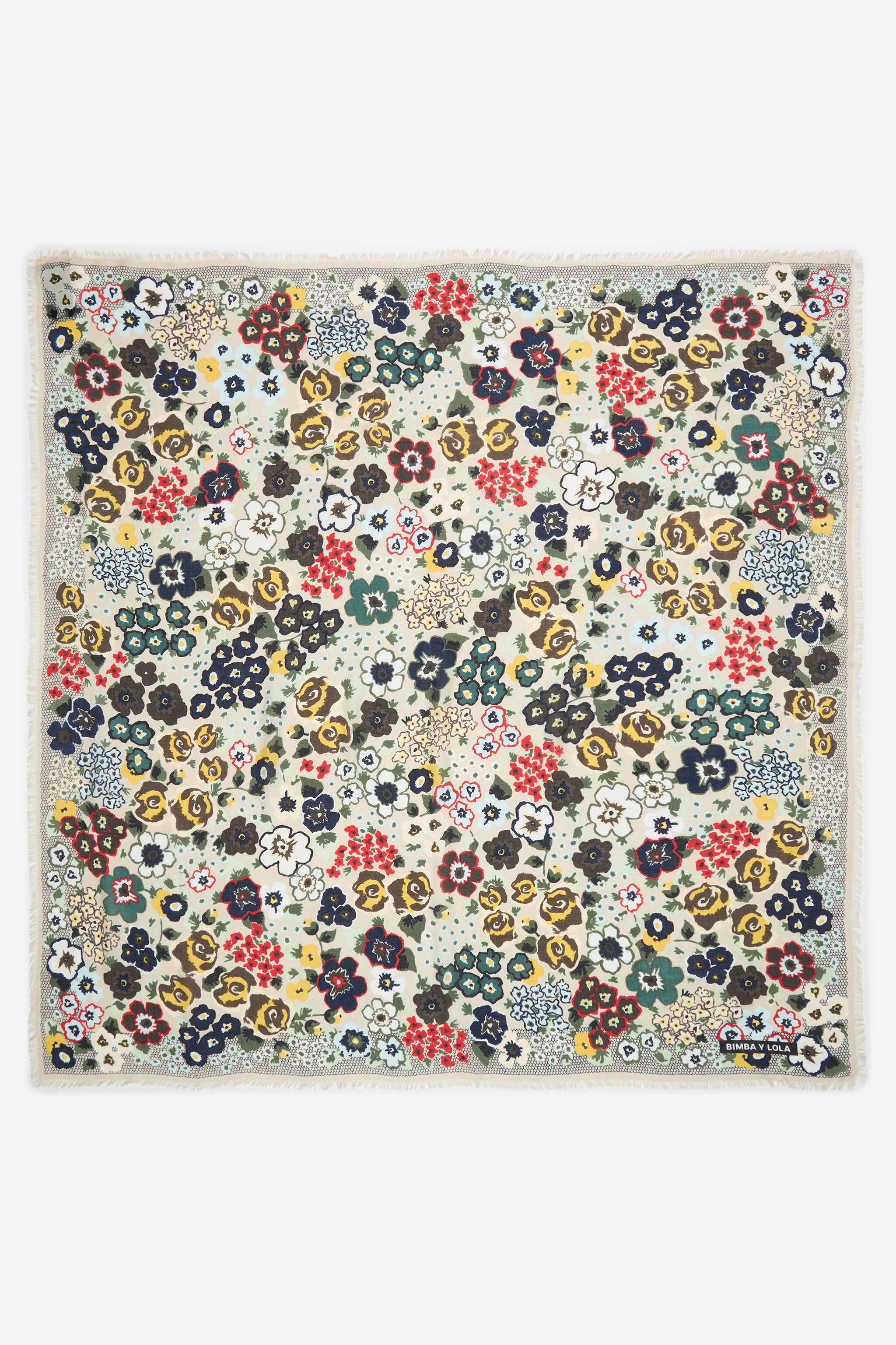 Beige floraler Garten-Schal