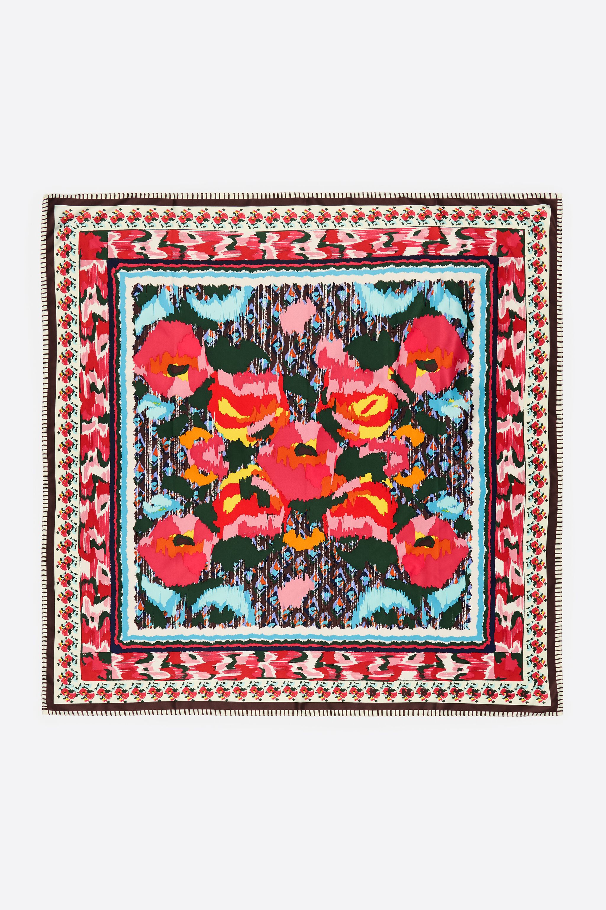 Fuchsia Ikat Blumen-Schal