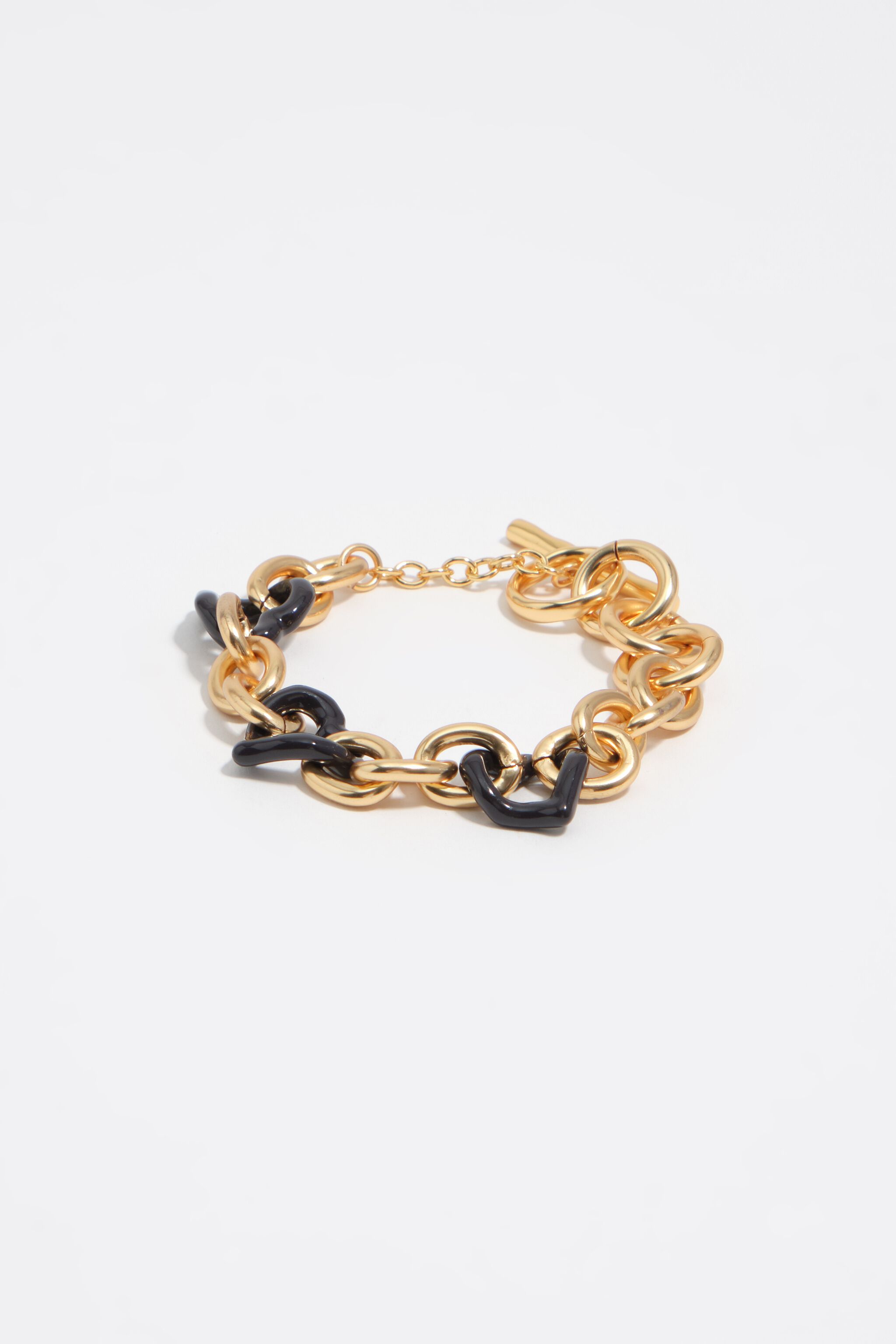 Herzarmband mit Gold-Textur und braunem Email