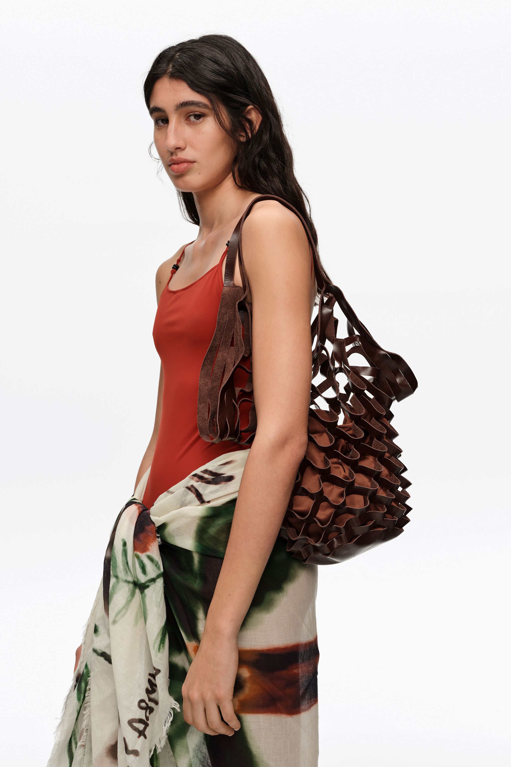 Braune Leder-Cala-Tasche