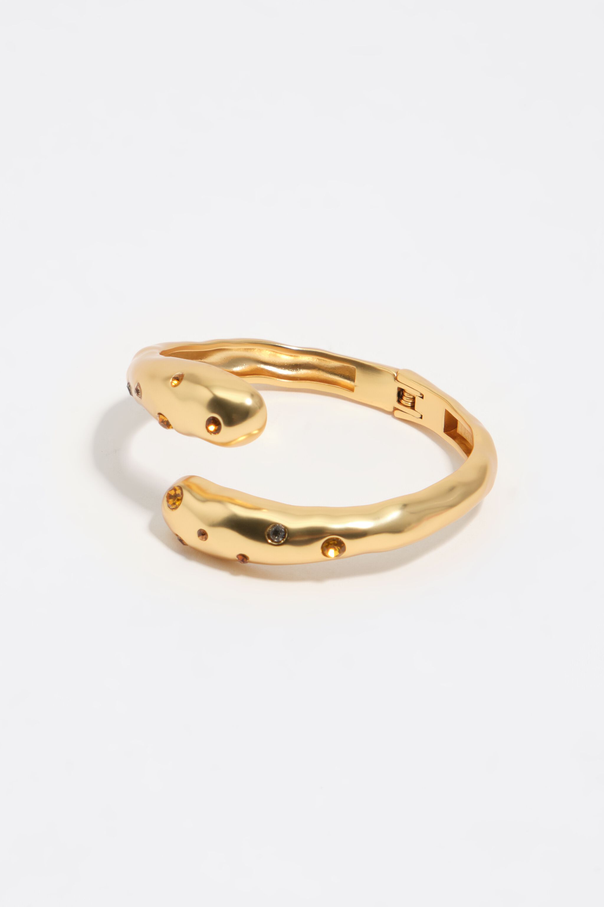 Matte goldener Textur-Kreuz- und Kristall-Armband