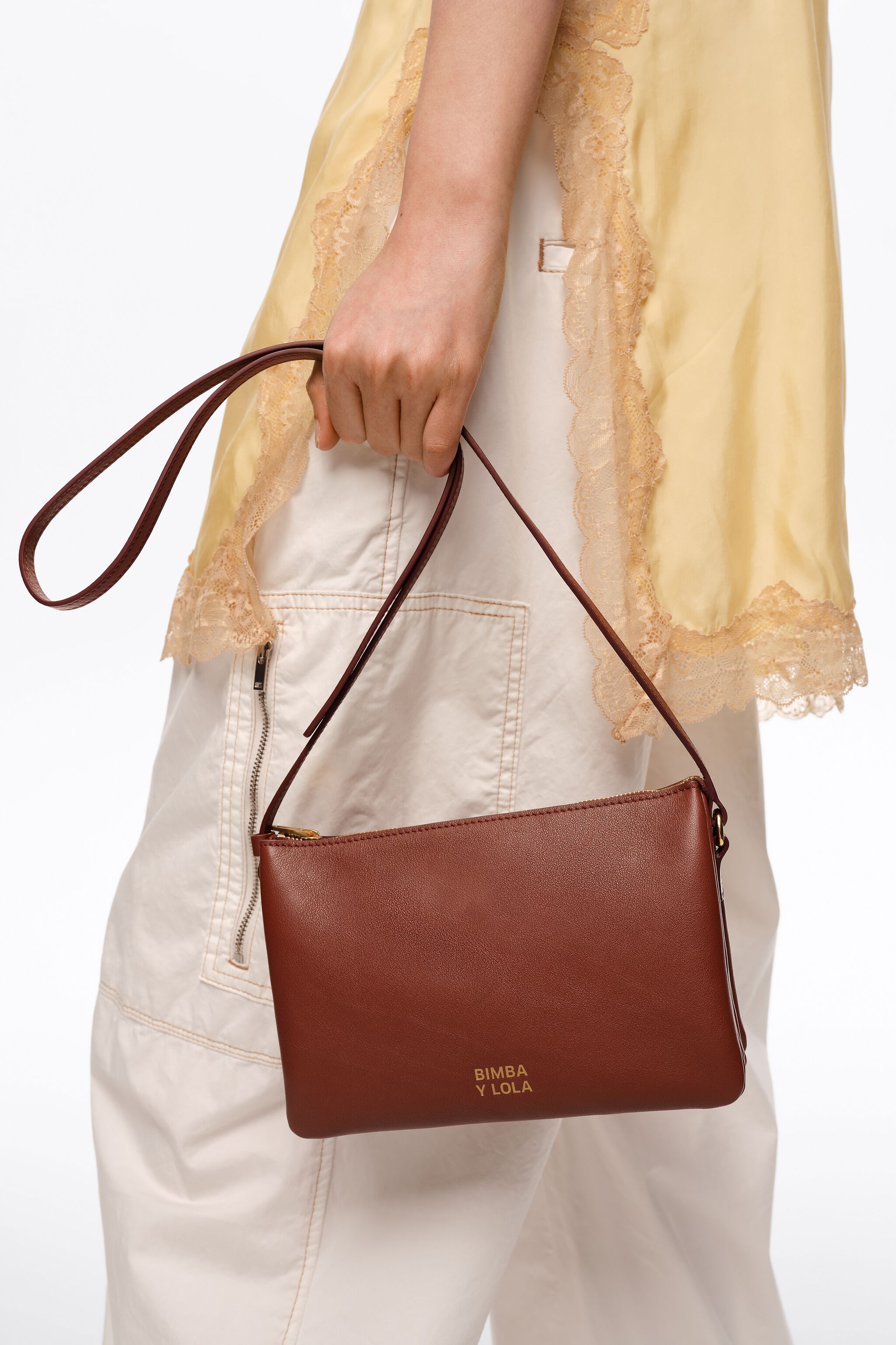 Dunkles Cuoio Mini-Leder-Clutch-Tasche