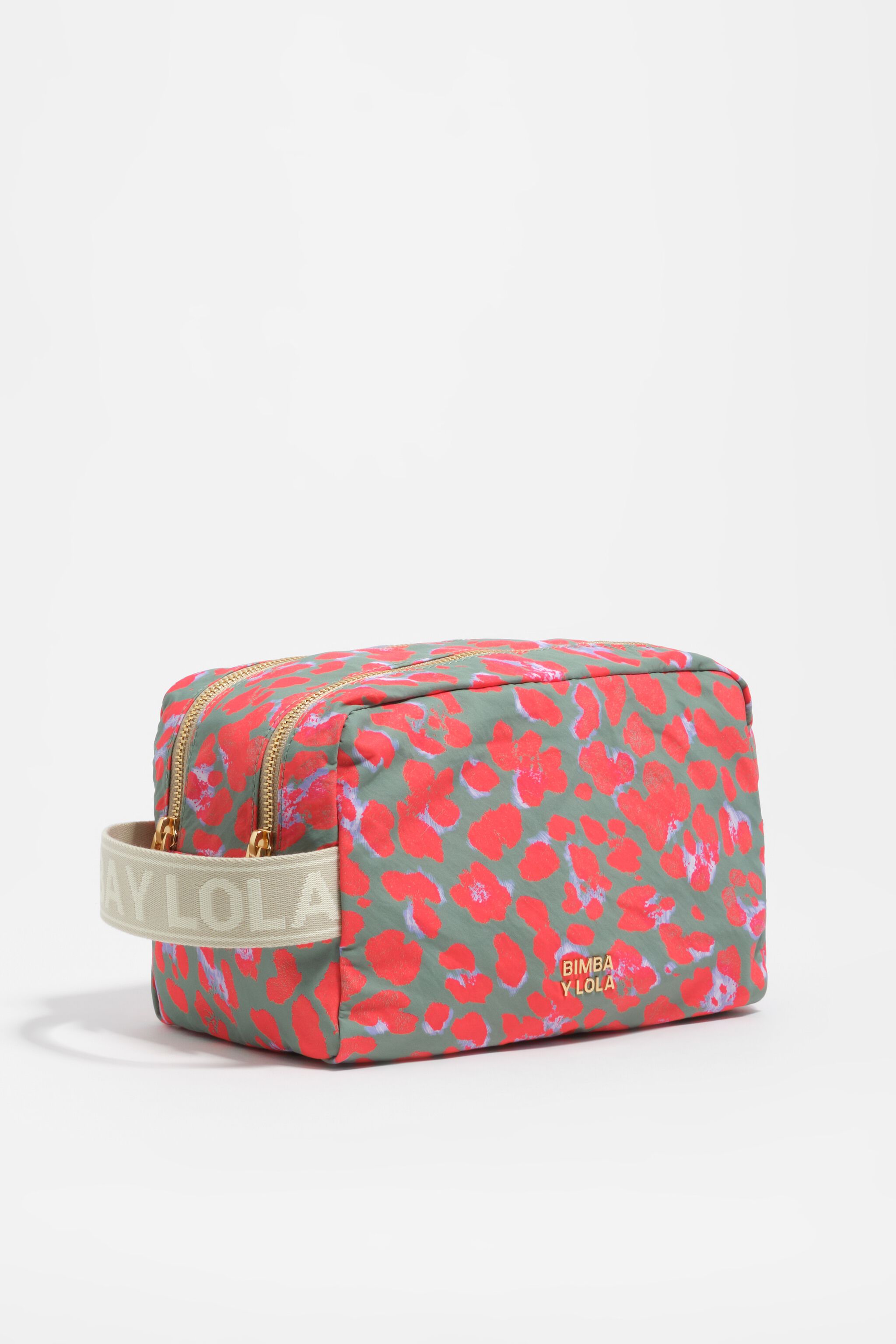 Große Aquamarin-Leopard-Nylon-Make-up-Case