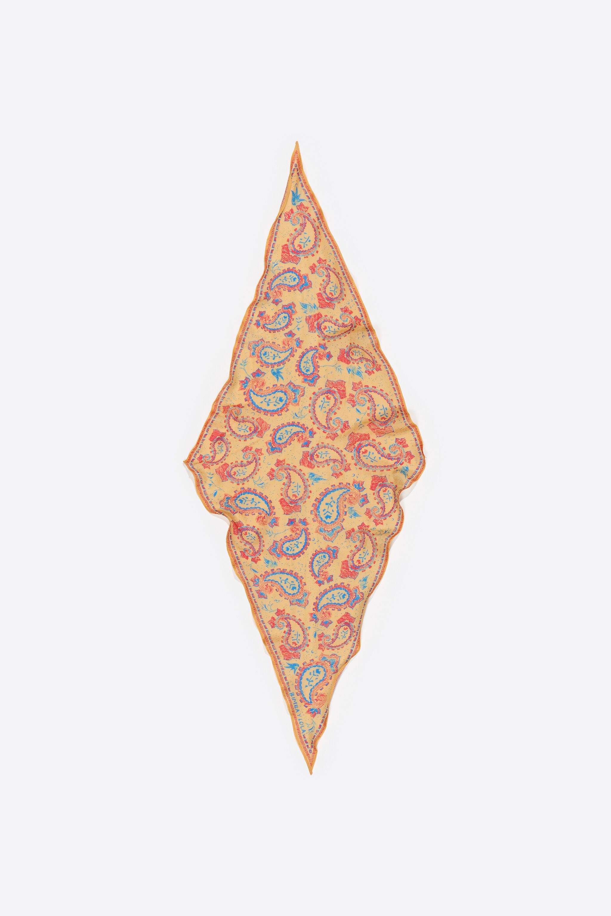 Leuchtend orangefarbener Diamant-Paisley-Schal