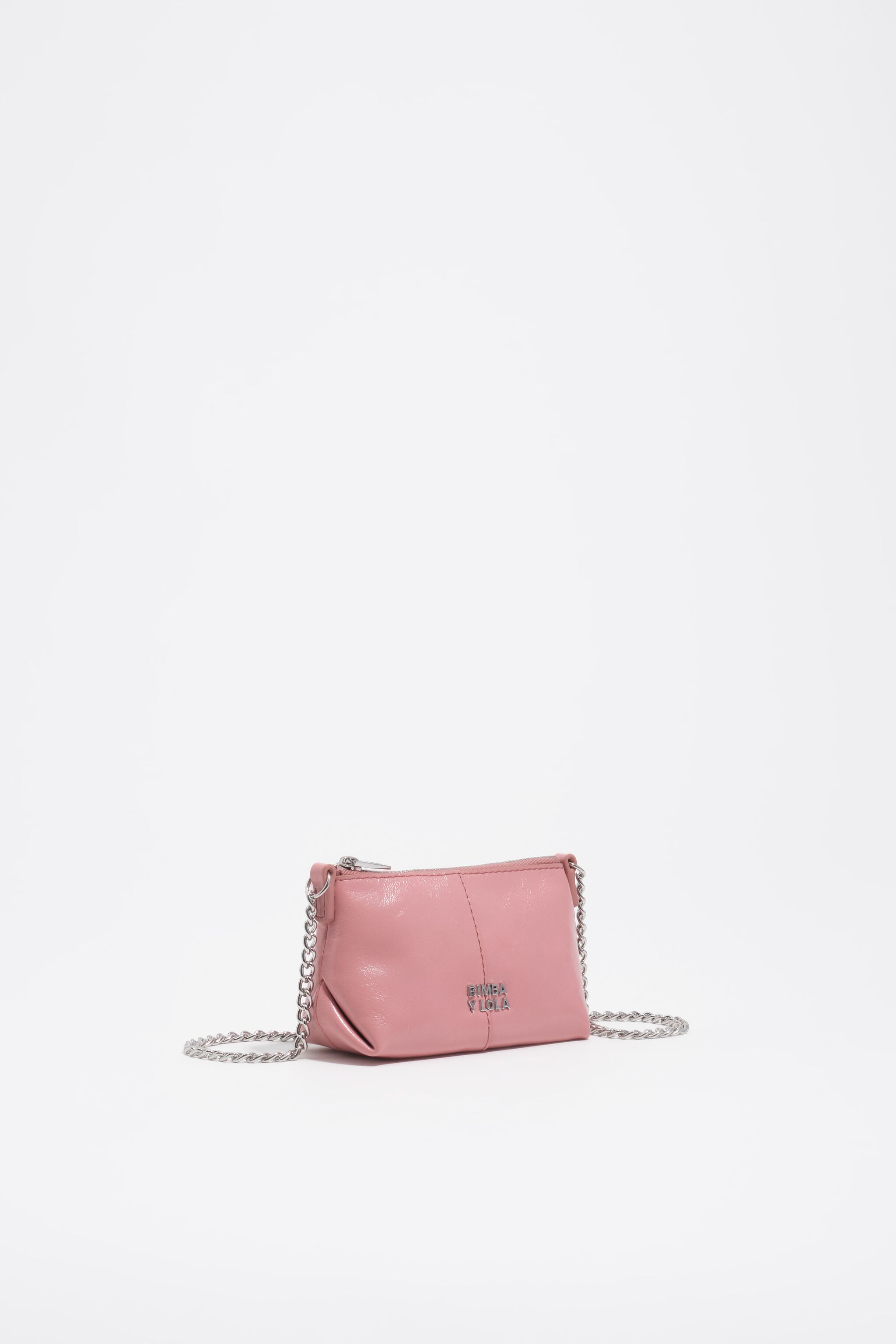 Rosa Micro-Leder-Crossbody-Tasche