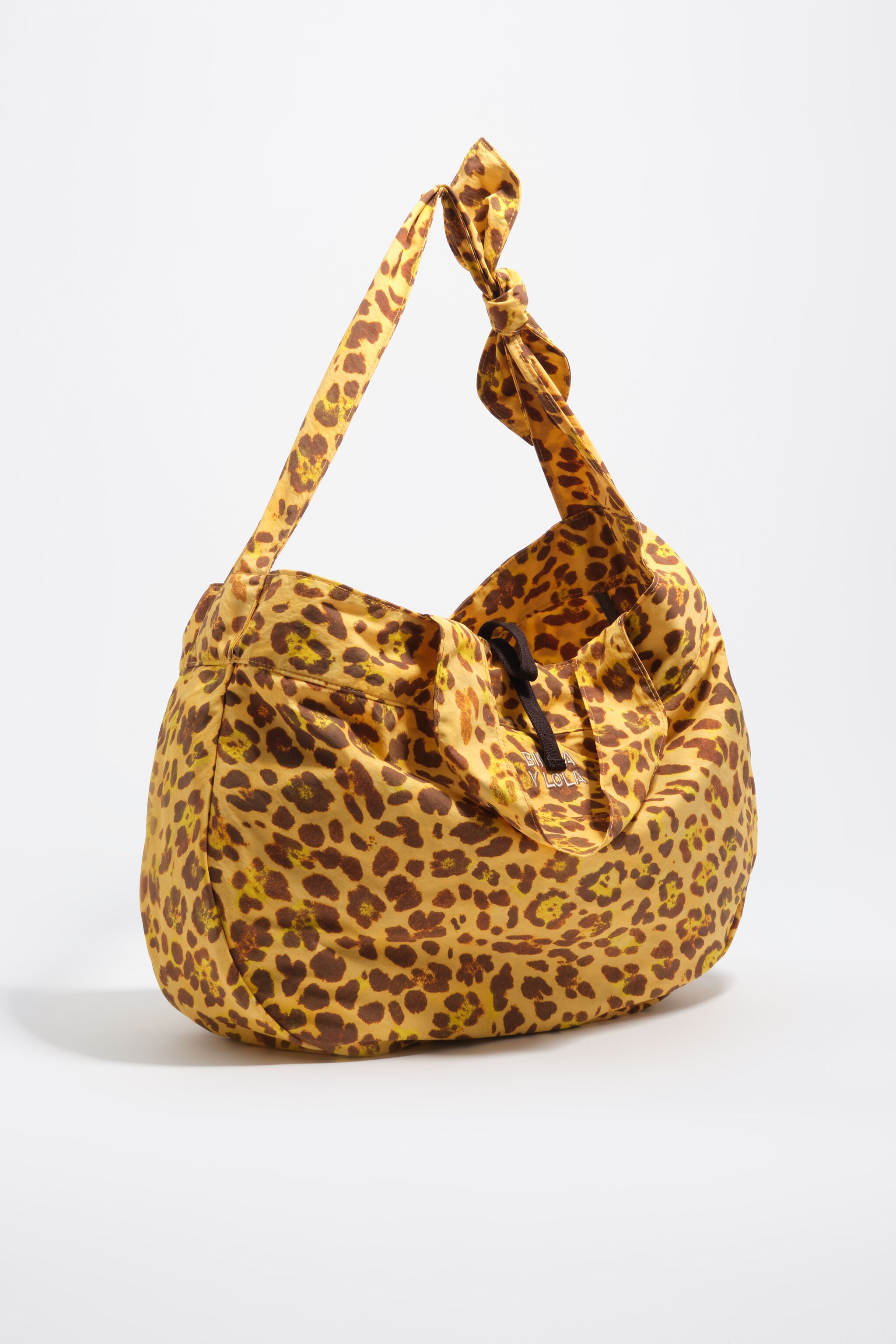Gelber Leopard-Nylon-Einkaufsbeutel