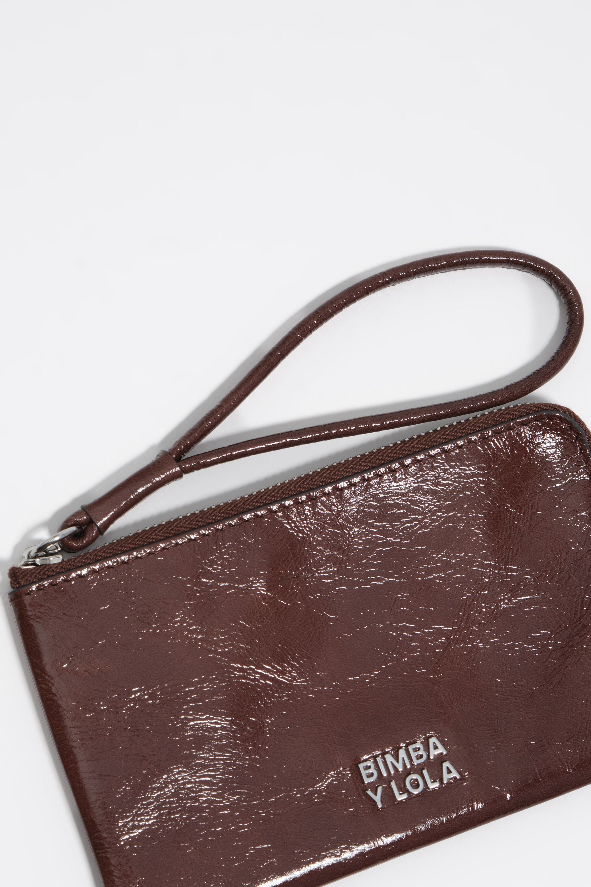 Stein kleine Brieftasche glänzendes Leder