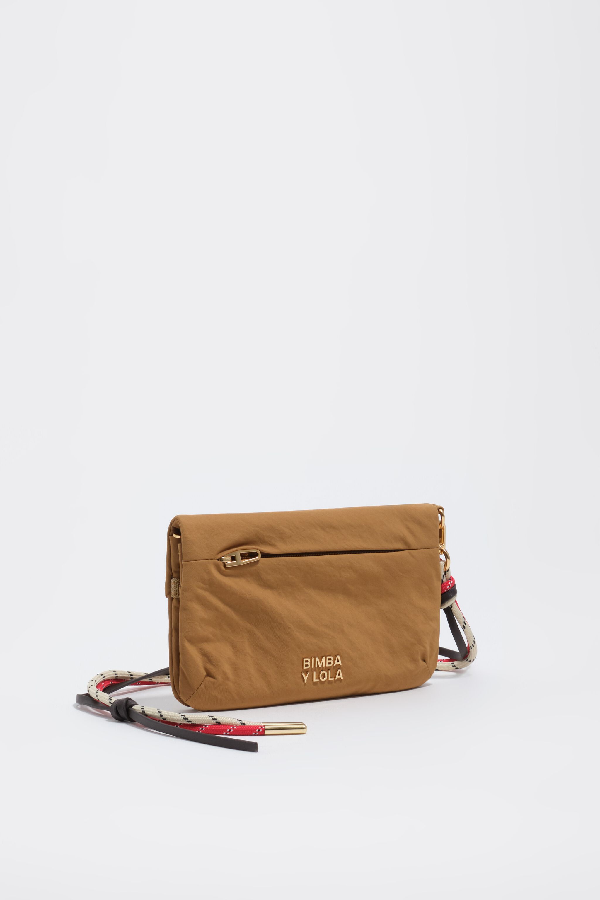 Große Karamell-Nylon-Handtasche